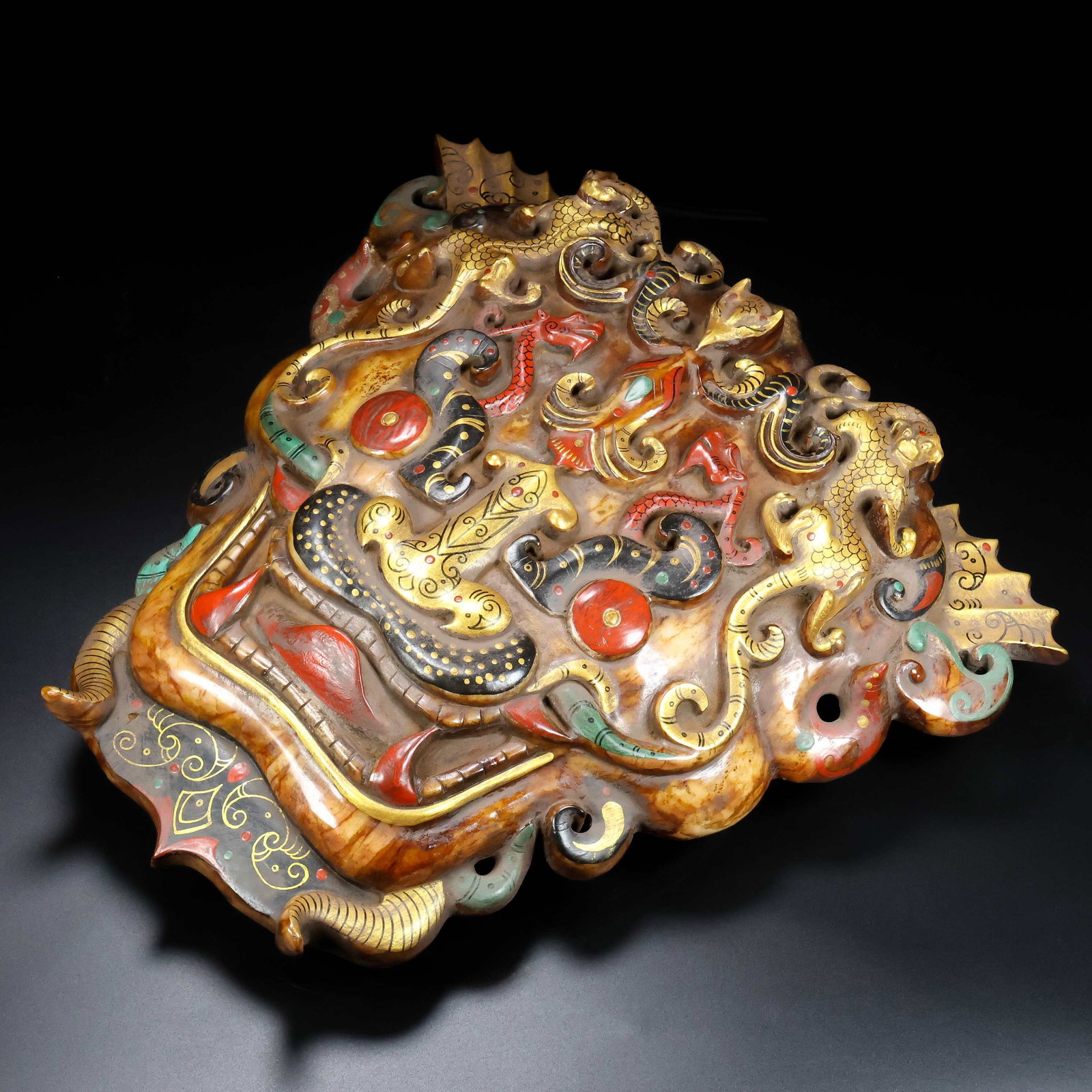 A Exquisite Hotan Jade Beast-Face Pattern Shield - 7