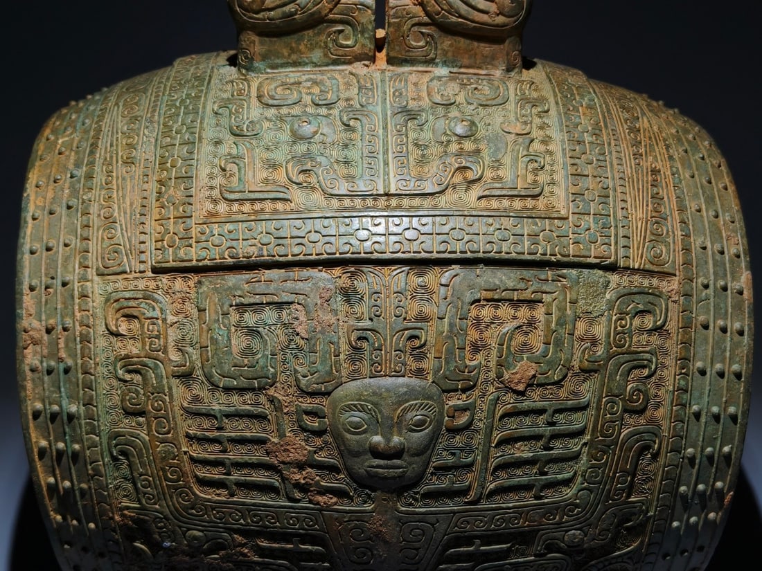 A Exquisite Bronze Beast-Face Pattern Drum - 2