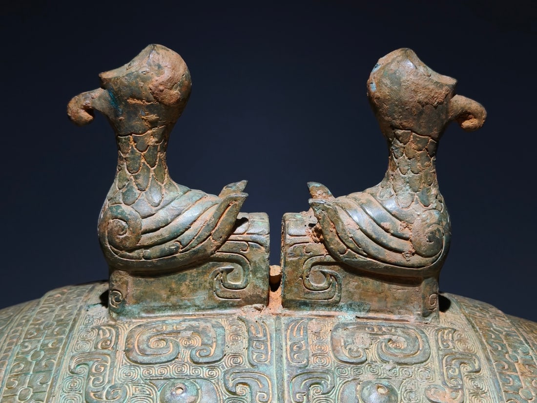 A Exquisite Bronze Beast-Face Pattern Drum - 3