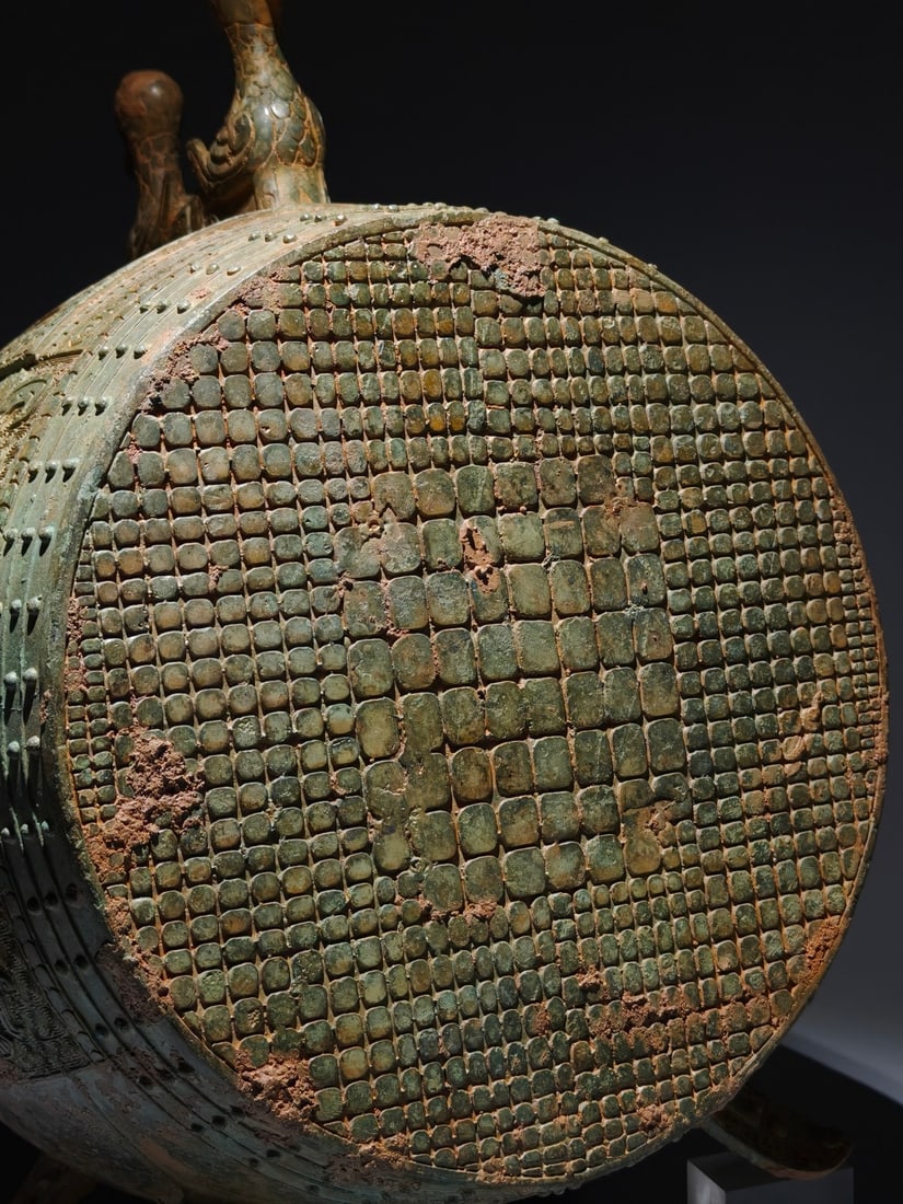 A Exquisite Bronze Beast-Face Pattern Drum - 5