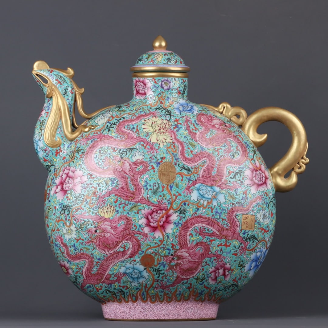 A Exquisite Enamel Gilt Dragon Pattern Pot - 3