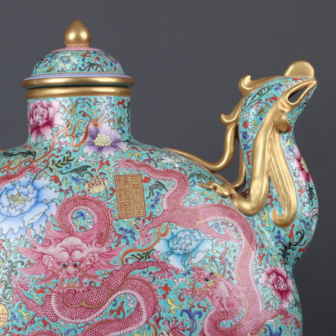 A Exquisite Enamel Gilt Dragon Pattern Pot - 5