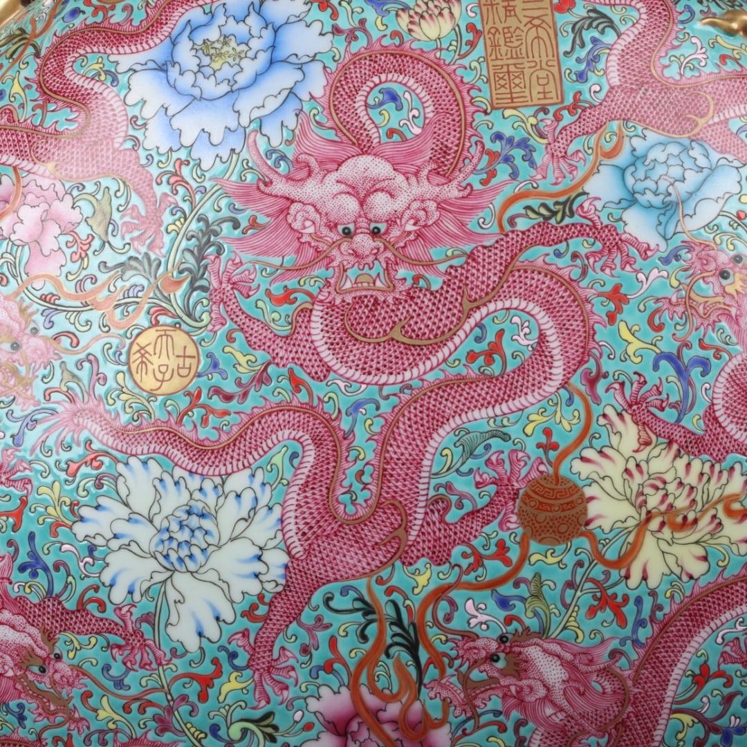 A Exquisite Enamel Gilt Dragon Pattern Pot - 6