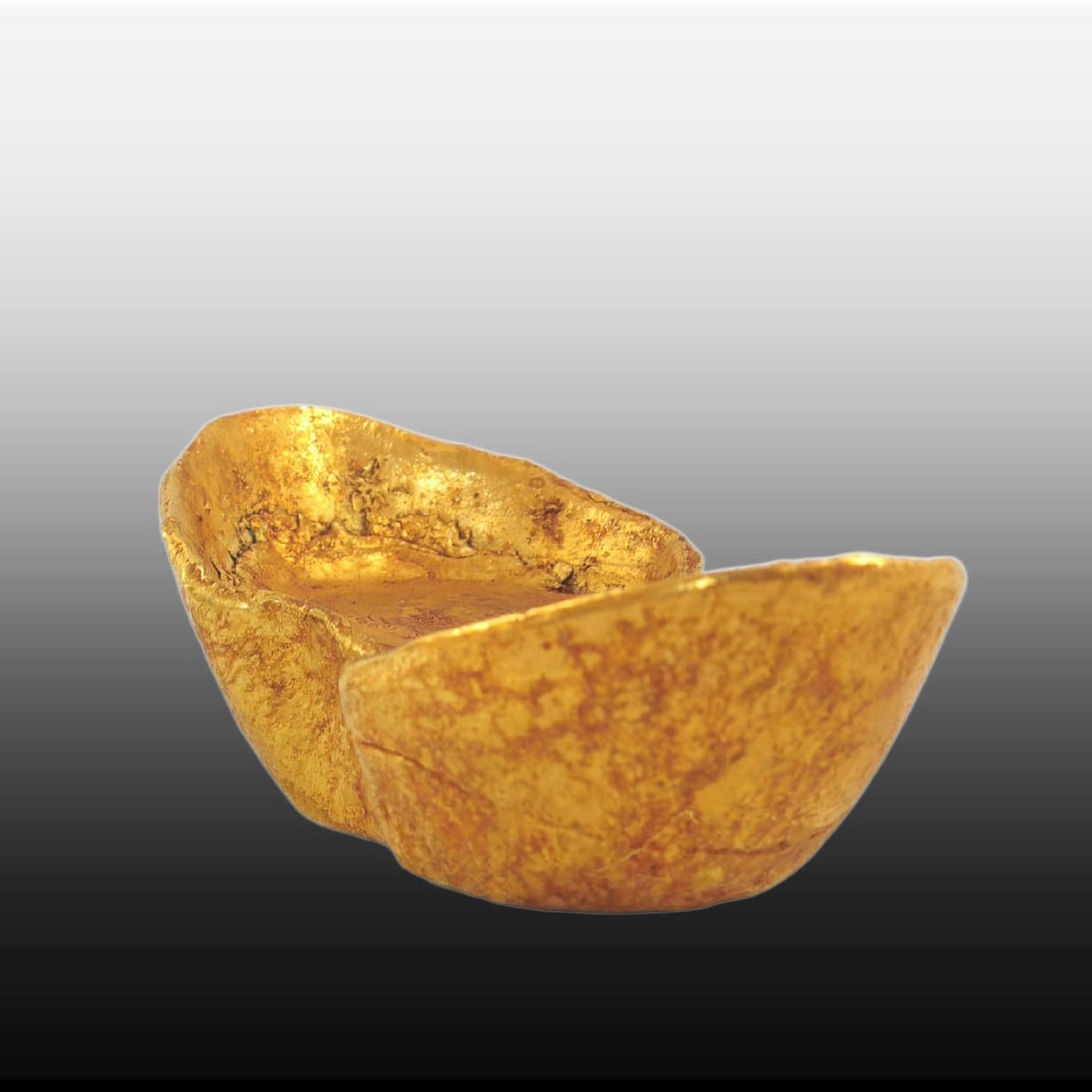A Exquisite Gilt Bronze Ingot - 3