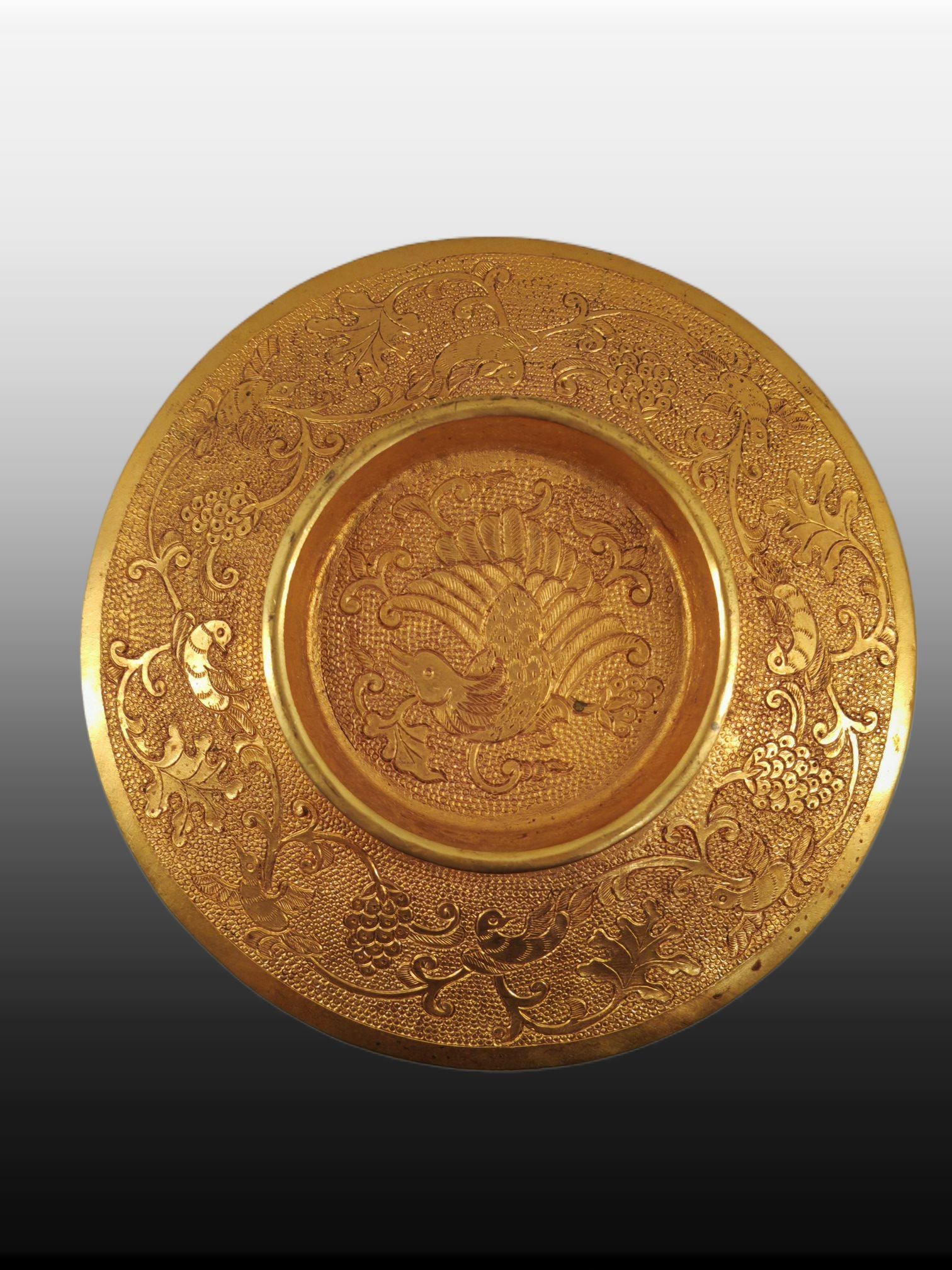 A Exquisite Gilt Bronze Phoenix Pattern Cup - 4