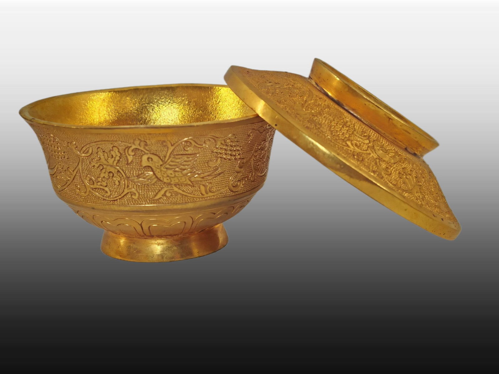A Exquisite Gilt Bronze Phoenix Pattern Cup - 5
