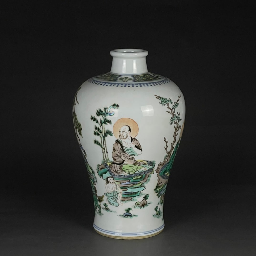 A Exquisite Wucai Figures Pattern Vase - 4