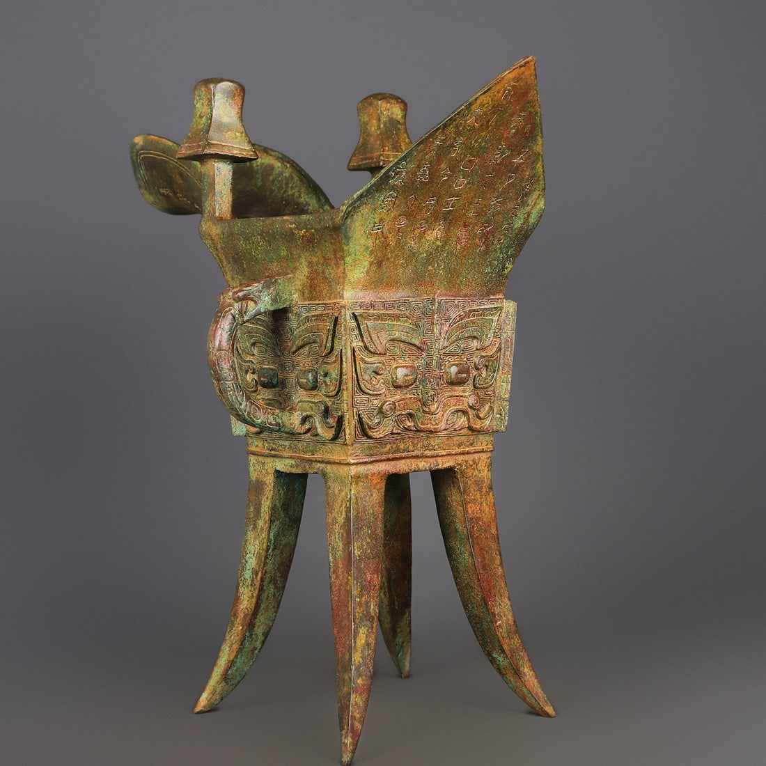 A Exquisite Bronze Beast-Face Pattern Goblet - 7