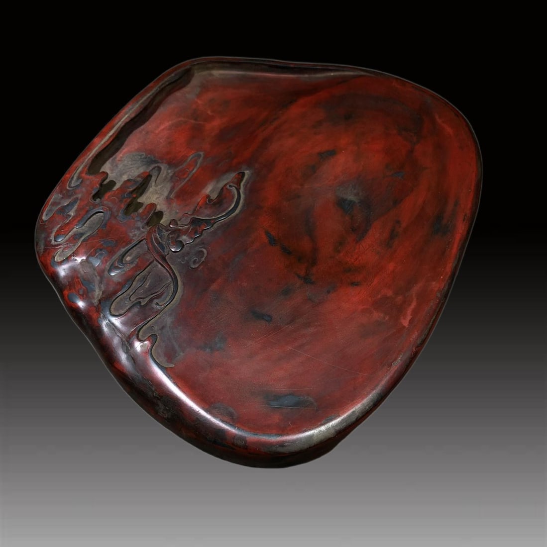 A Exquisite Wu Qijun Mark Auspicious Cloud Pattern Inkstone - 6