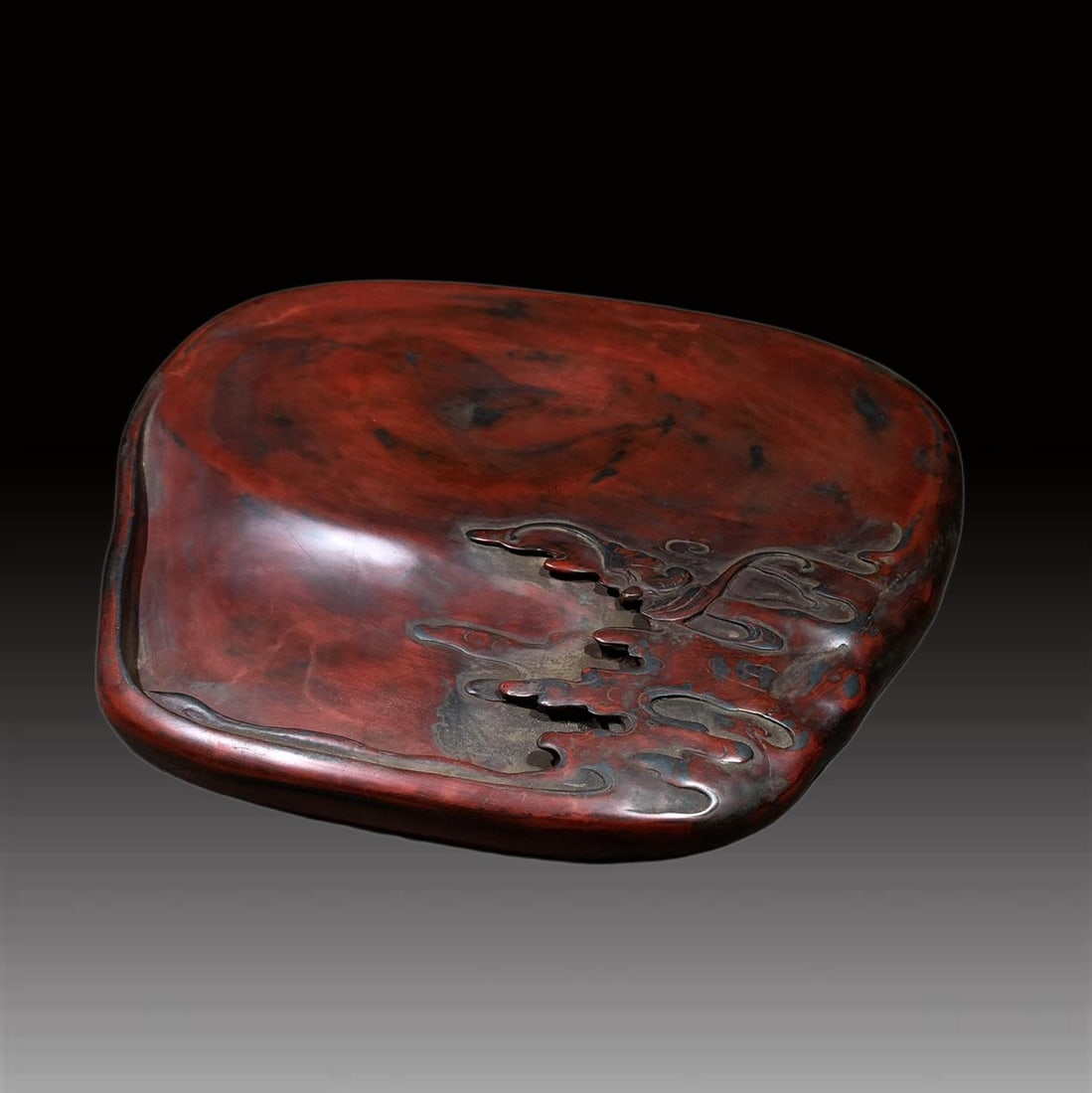 A Exquisite Wu Qijun Mark Auspicious Cloud Pattern Inkstone - 8