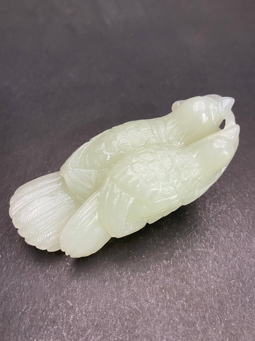 A Exquisite Hotan Jade Bird Handheld Carving - 8