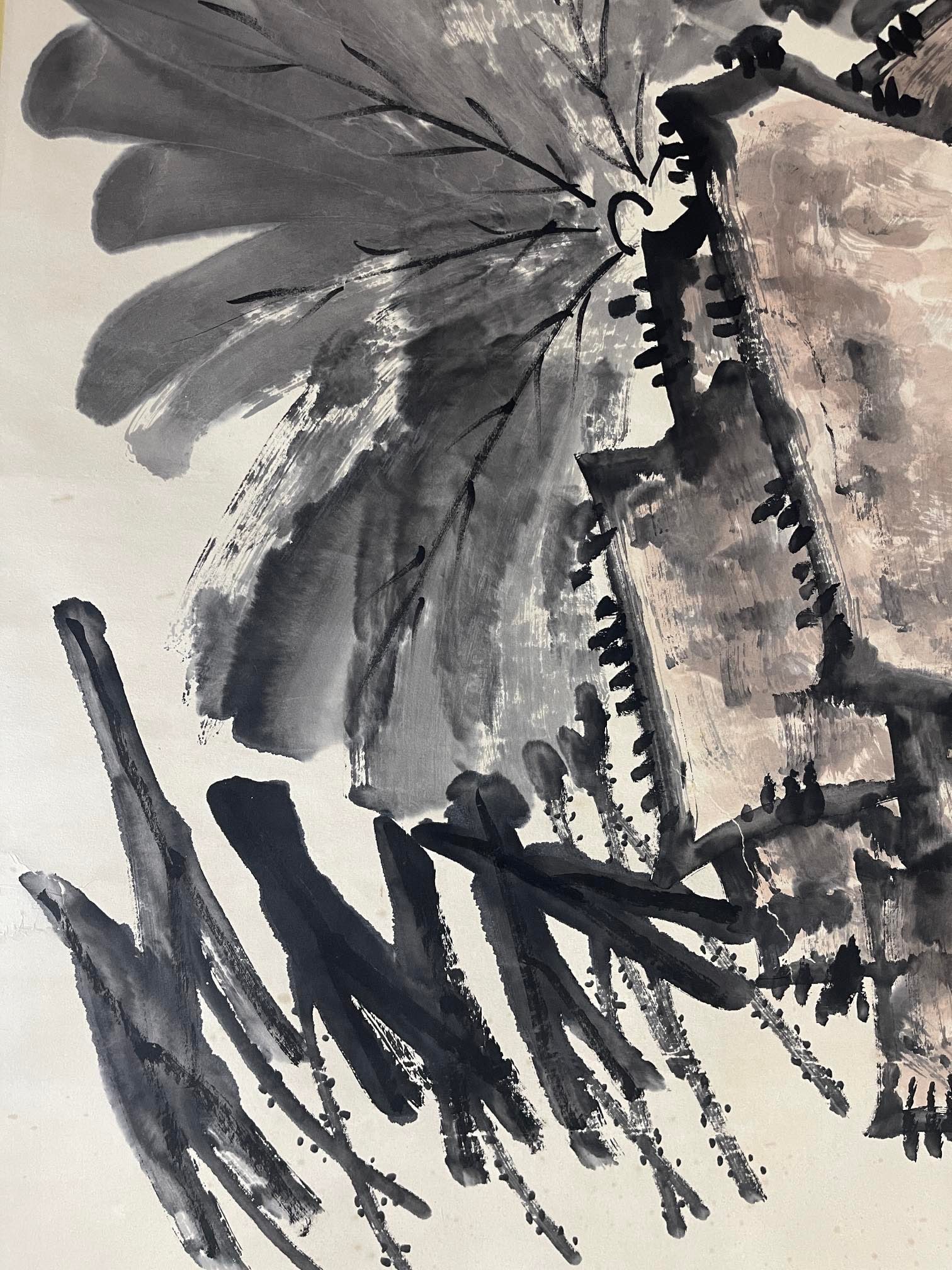 A Chinese Vertical Scroll Ink Painting of Flower and Bird on Paper - 3