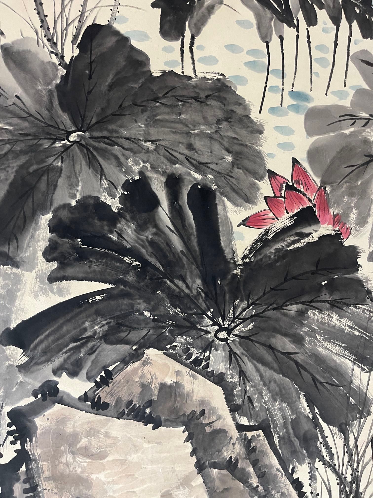 A Chinese Vertical Scroll Ink Painting of Flower and Bird on Paper - 4