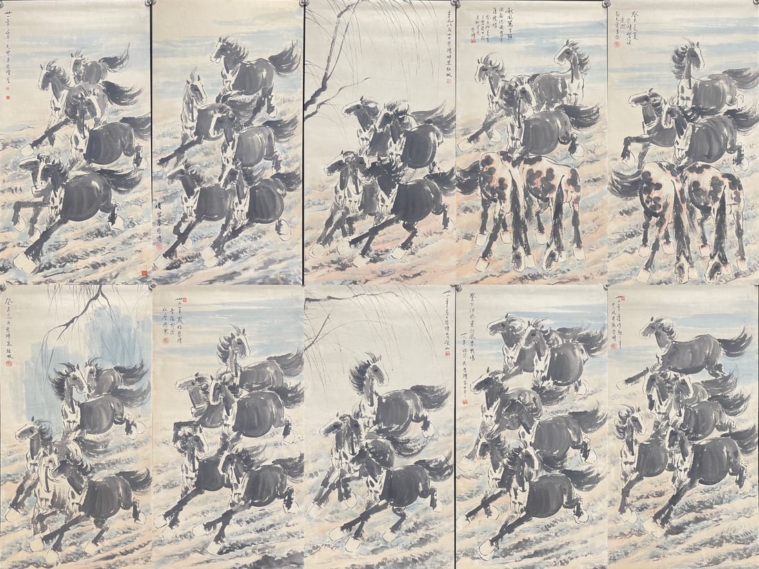 A Set of Chinese Ink Paintings of Horse on Paper - 2