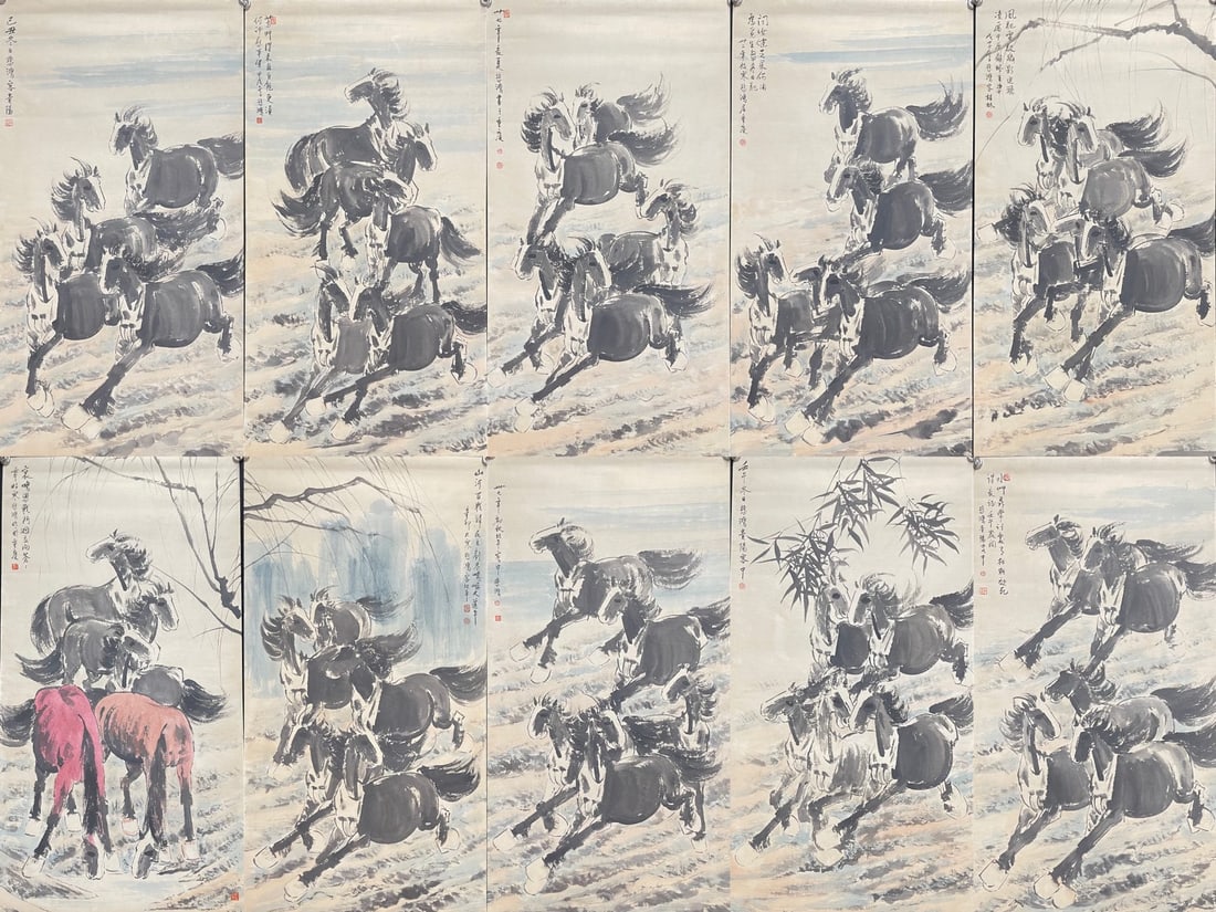 A Set of Chinese Ink Paintings of Horse on Paper - 3