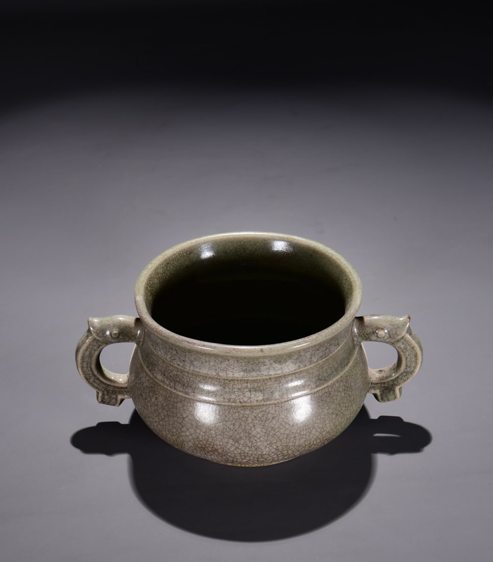 A Exquisite Ru yao Double-Ears Censer - 5