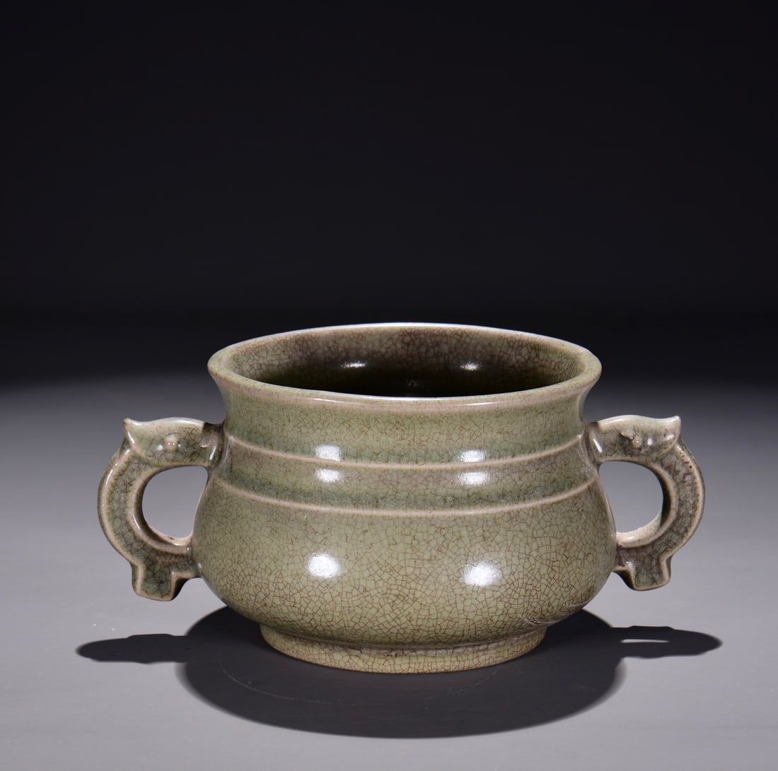 A Exquisite Ru yao Double-Ears Censer - 7