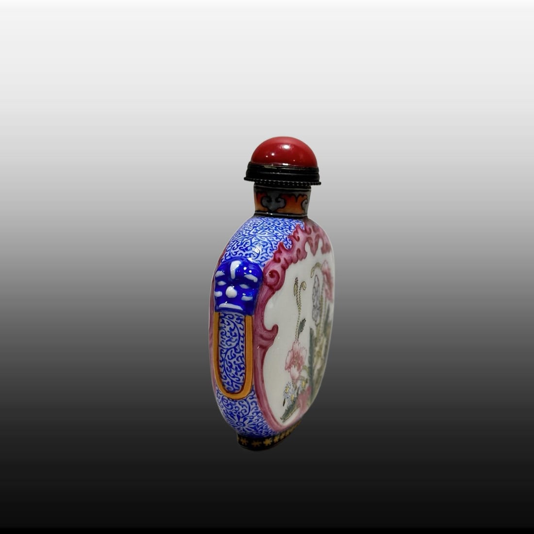 A Exquisite Famille-Rose Flower Pattern Snuff Bottle - 3
