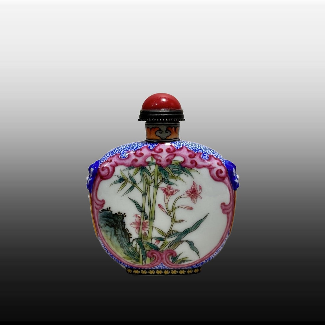 A Exquisite Famille-Rose Flower Pattern Snuff Bottle - 4