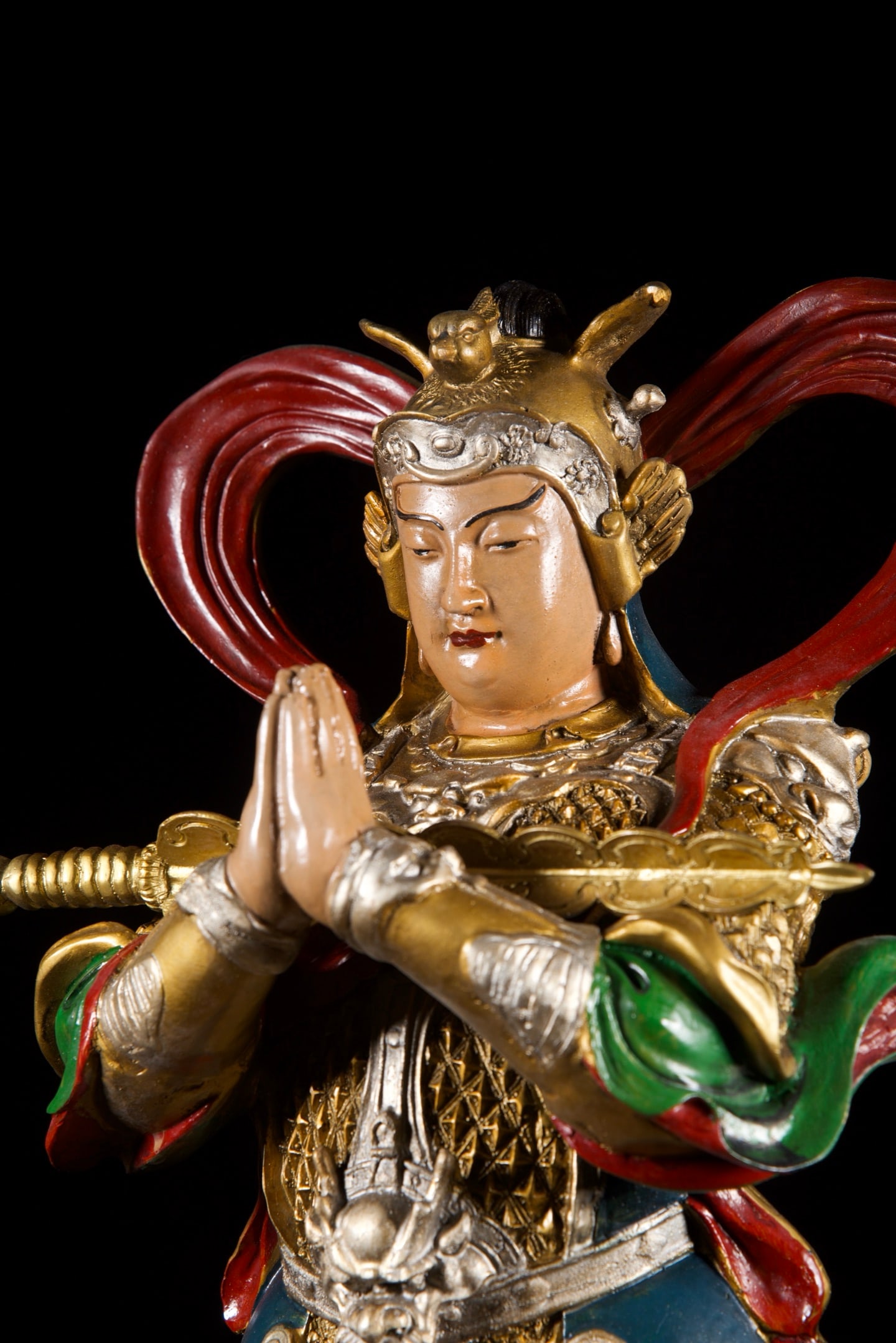 A Exquisite Coppery Painted Color Figures Ornament - 2