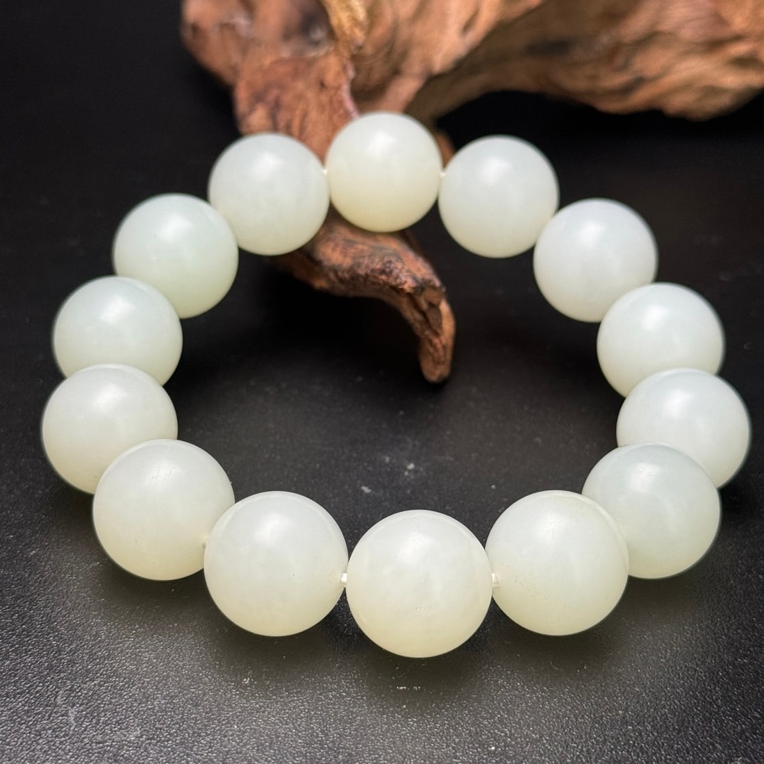 A Exquisite Hotan Jade Round beads Bracelets - 6