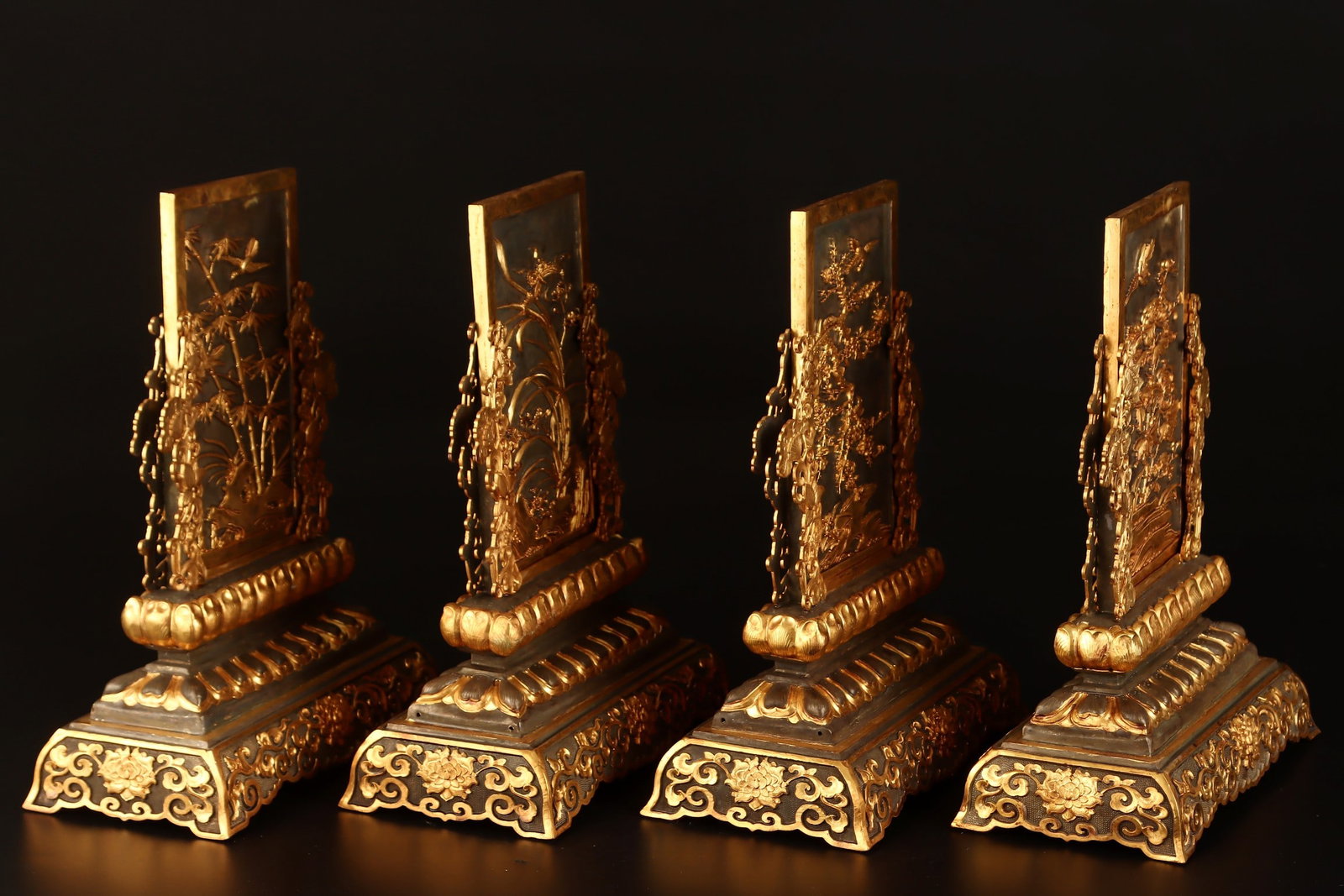 A Set of Exquisite Gilt Bronze Flower Pattern Screen - 7