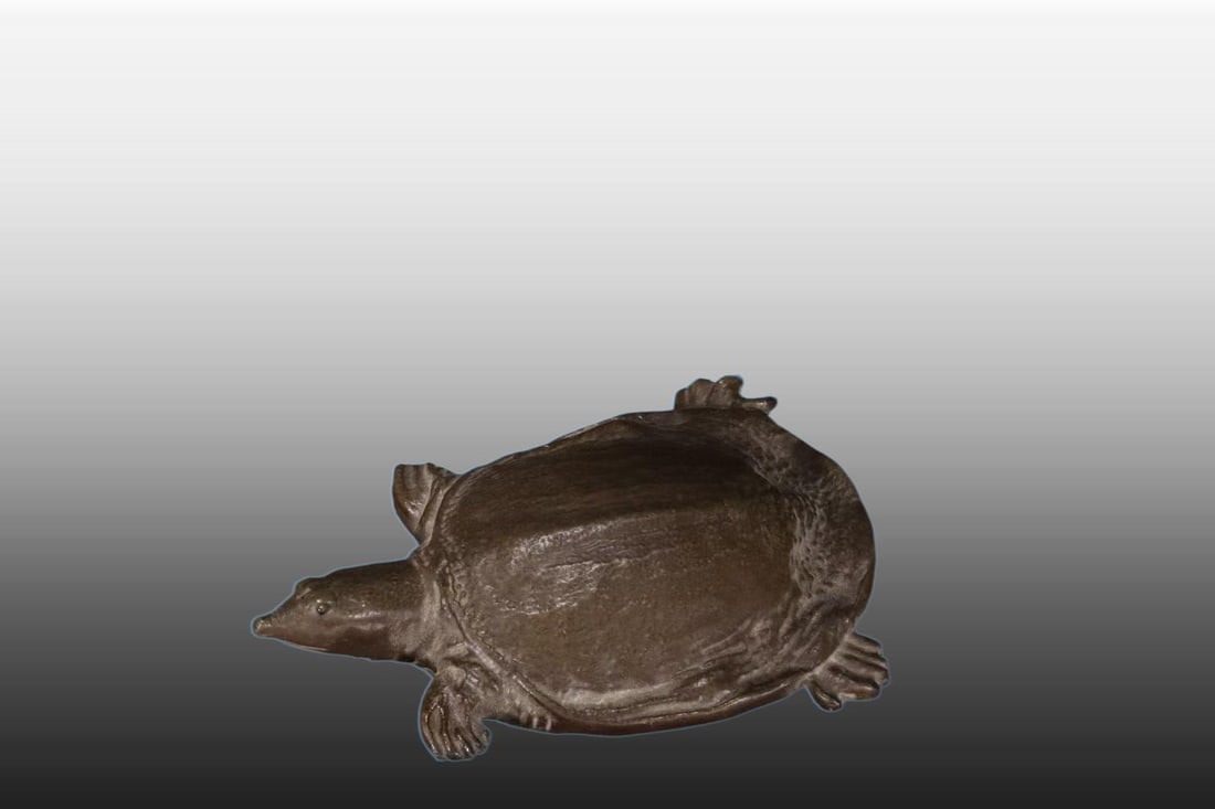 A Exquisite Purple Sands Turtle Tea Pet: A Exquisite Purple Sands Turtle Tea Pet,Qing Dynasty, China,Size:3.9inx2.8inx0.8in 紫砂甲鱼茶宠,中国清代