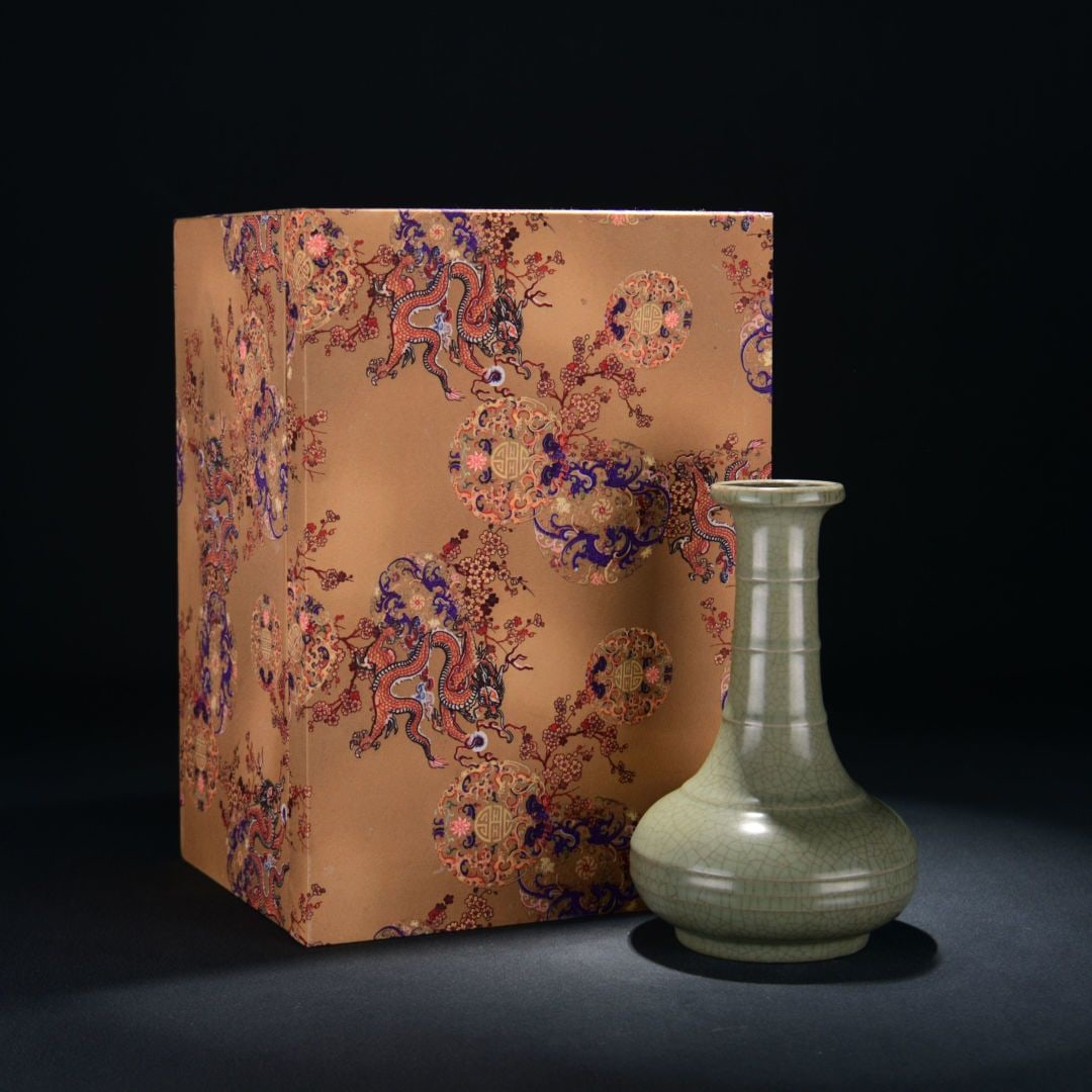 A Exquisite Ru yao Sky Blue Glazed string pattern Vase - 2