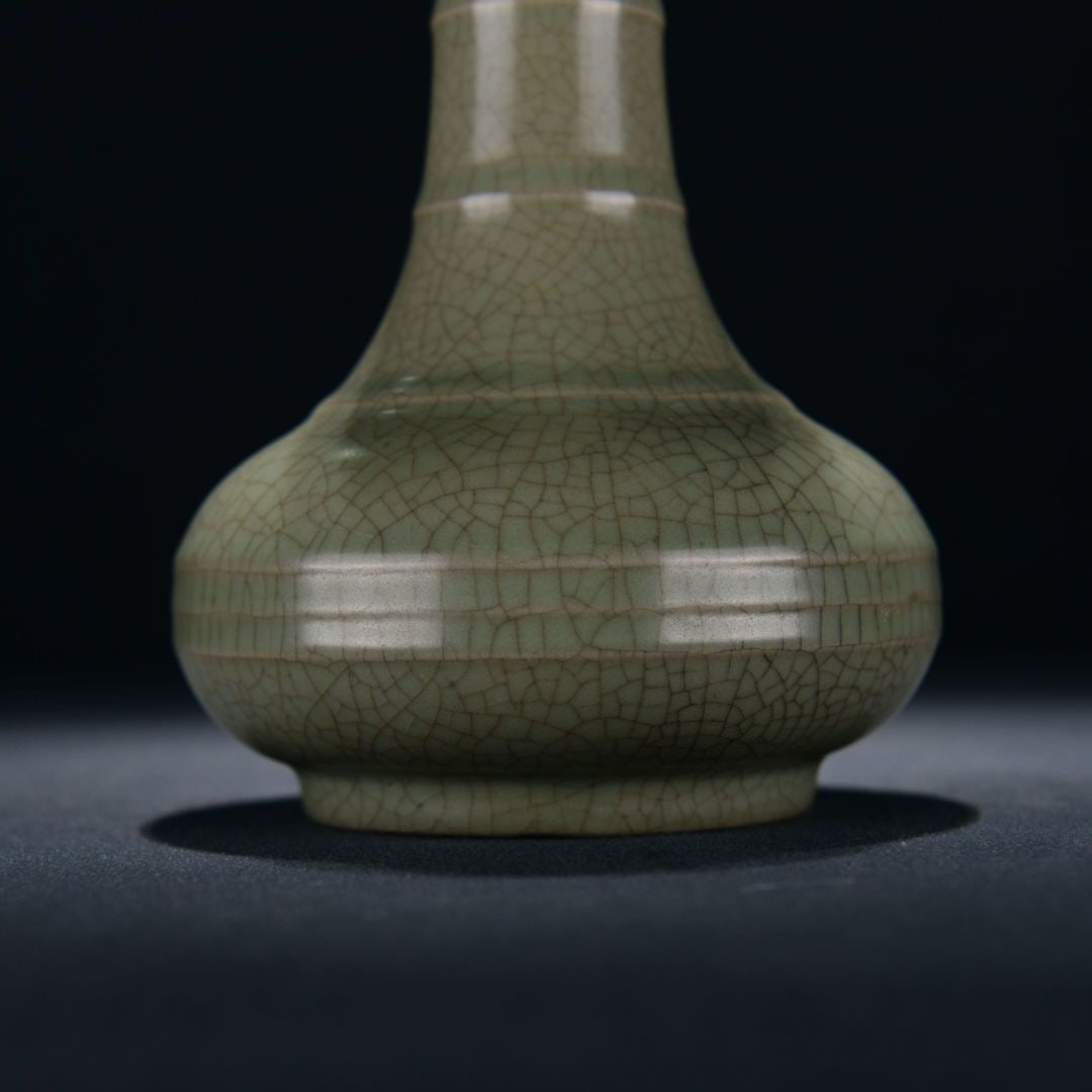 A Exquisite Ru yao Sky Blue Glazed string pattern Vase - 7