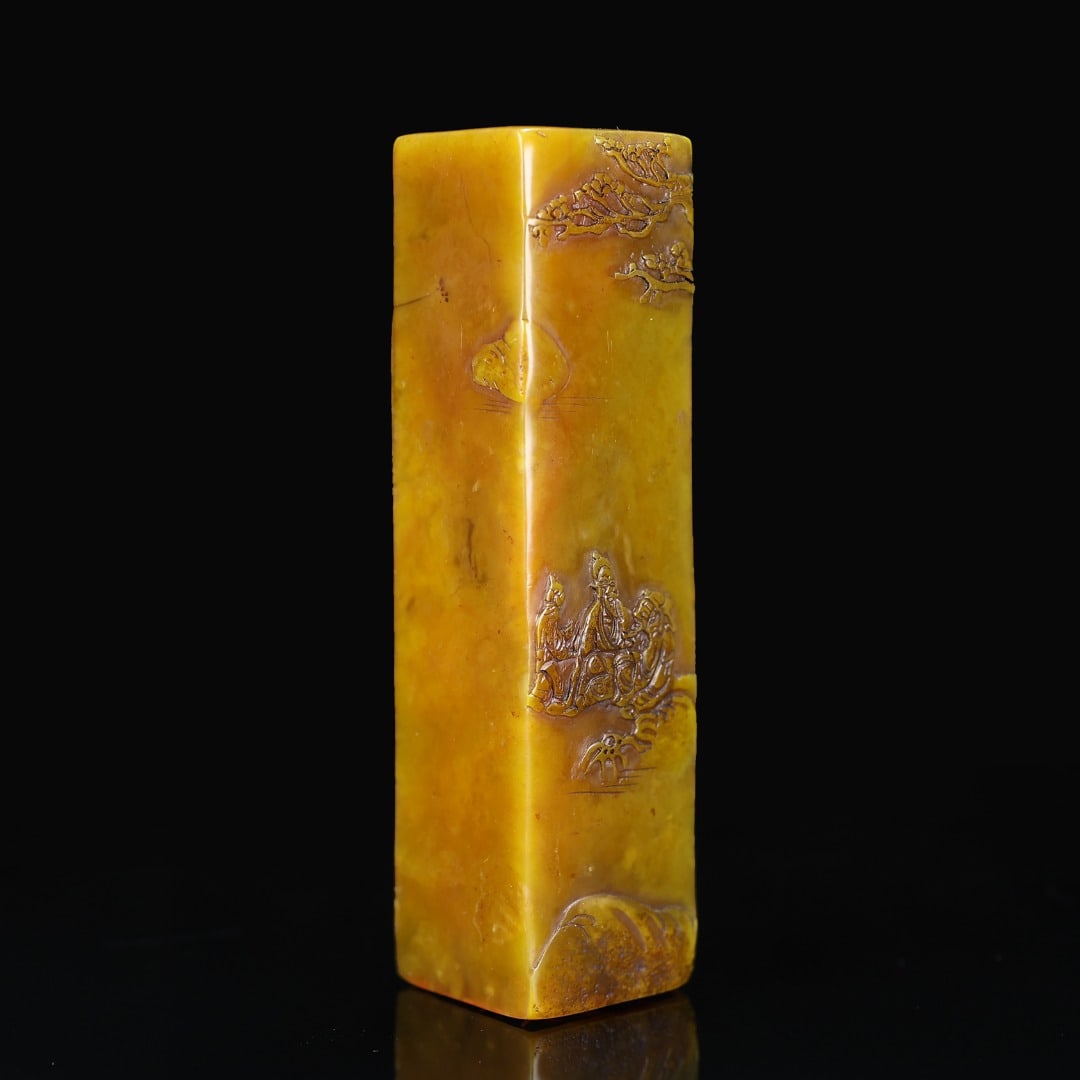 A Exquisite Shoushan Stone Figures Pattern Seal - 9