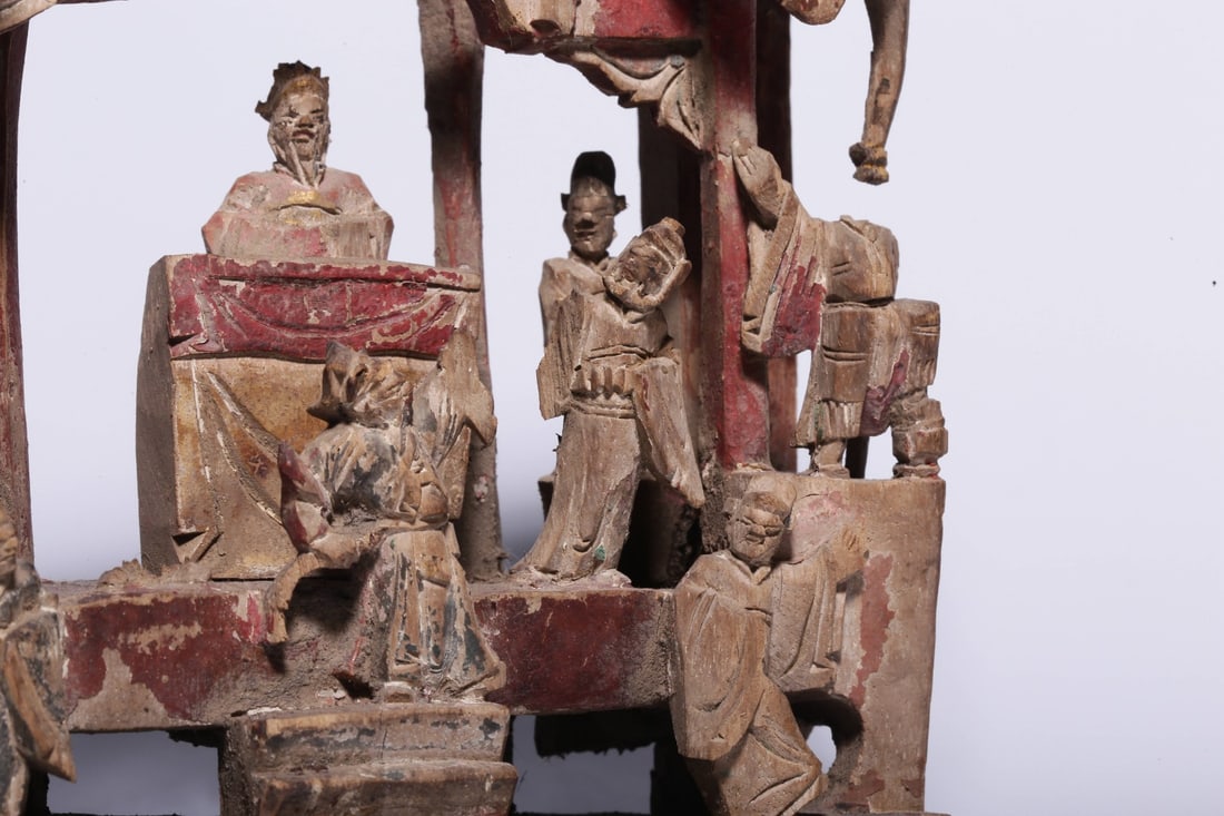 A Exquisite Wood Carved Figures Ornament - 6