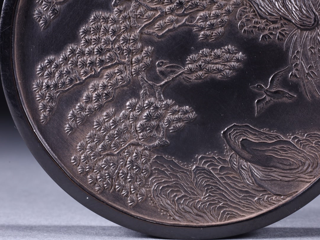 A Exquisite Landscape Pattern Round China ink - 3