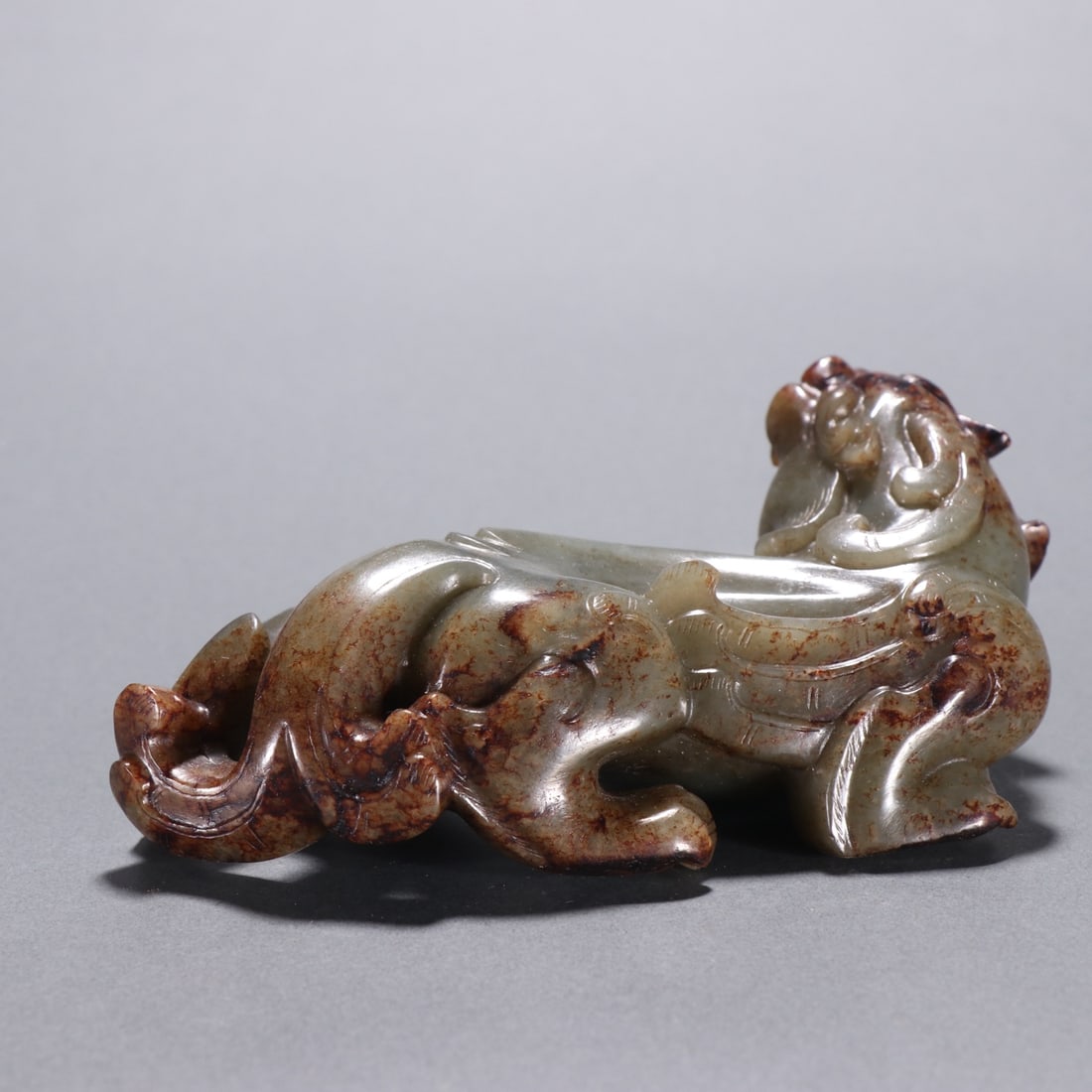 A Exquisite Gaogu Jade Auspicious Beast Ornament - 5