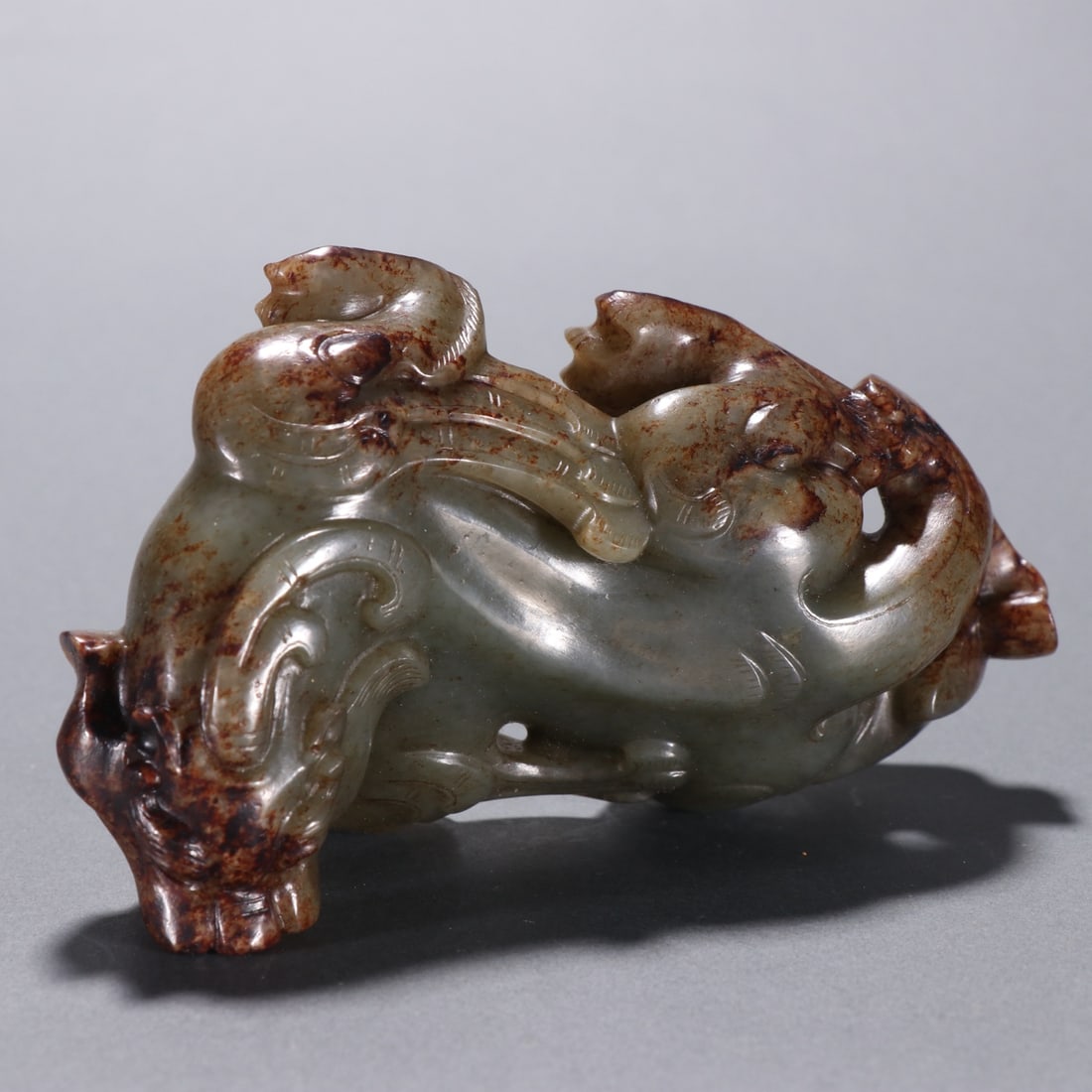 A Exquisite Gaogu Jade Auspicious Beast Ornament - 8