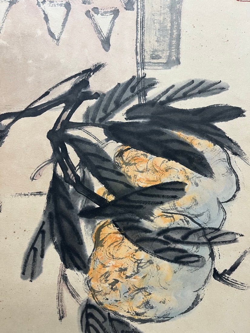 A Chinese Vertical Scroll Ink Painting of Flower on Paper - 9