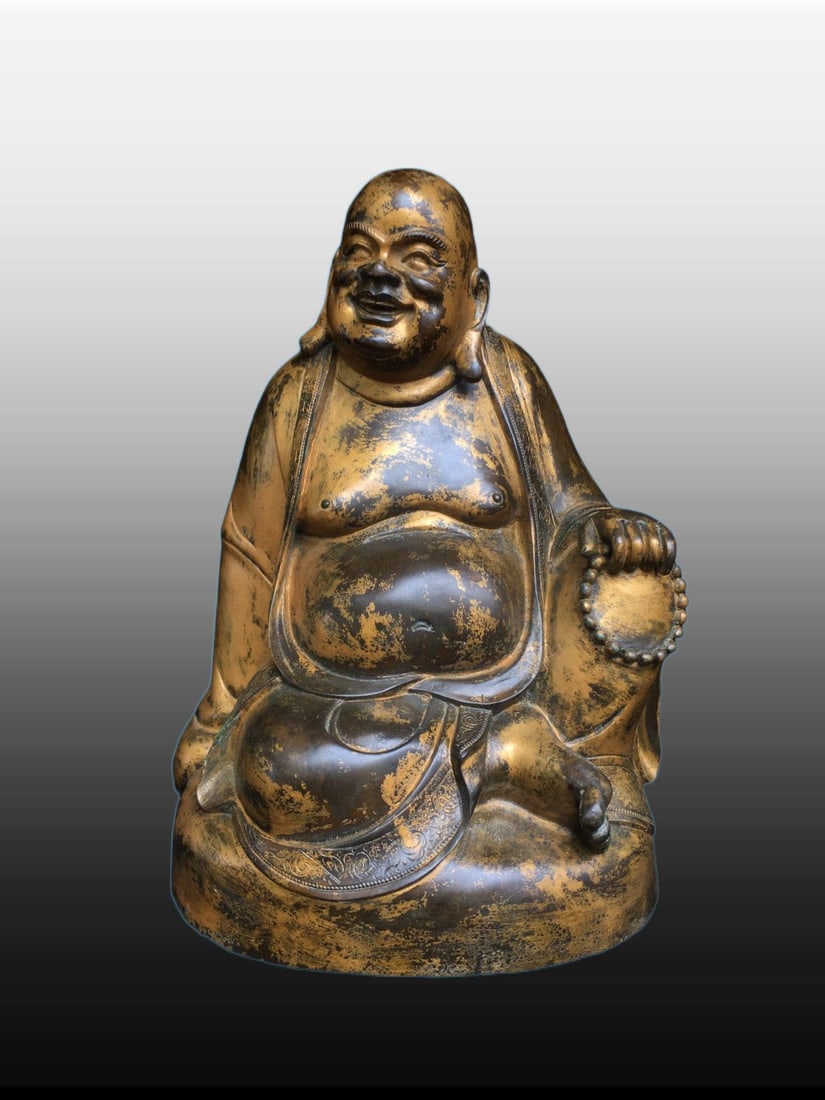 A Exquisite Bronze Buddha Statue Ornament: A Exquisite Bronze Buddha Statue Ornament,Ming Dynasty, China,Size:8.3inx5.9in,Weight:3400g 铜造佛像摆件,中国明代