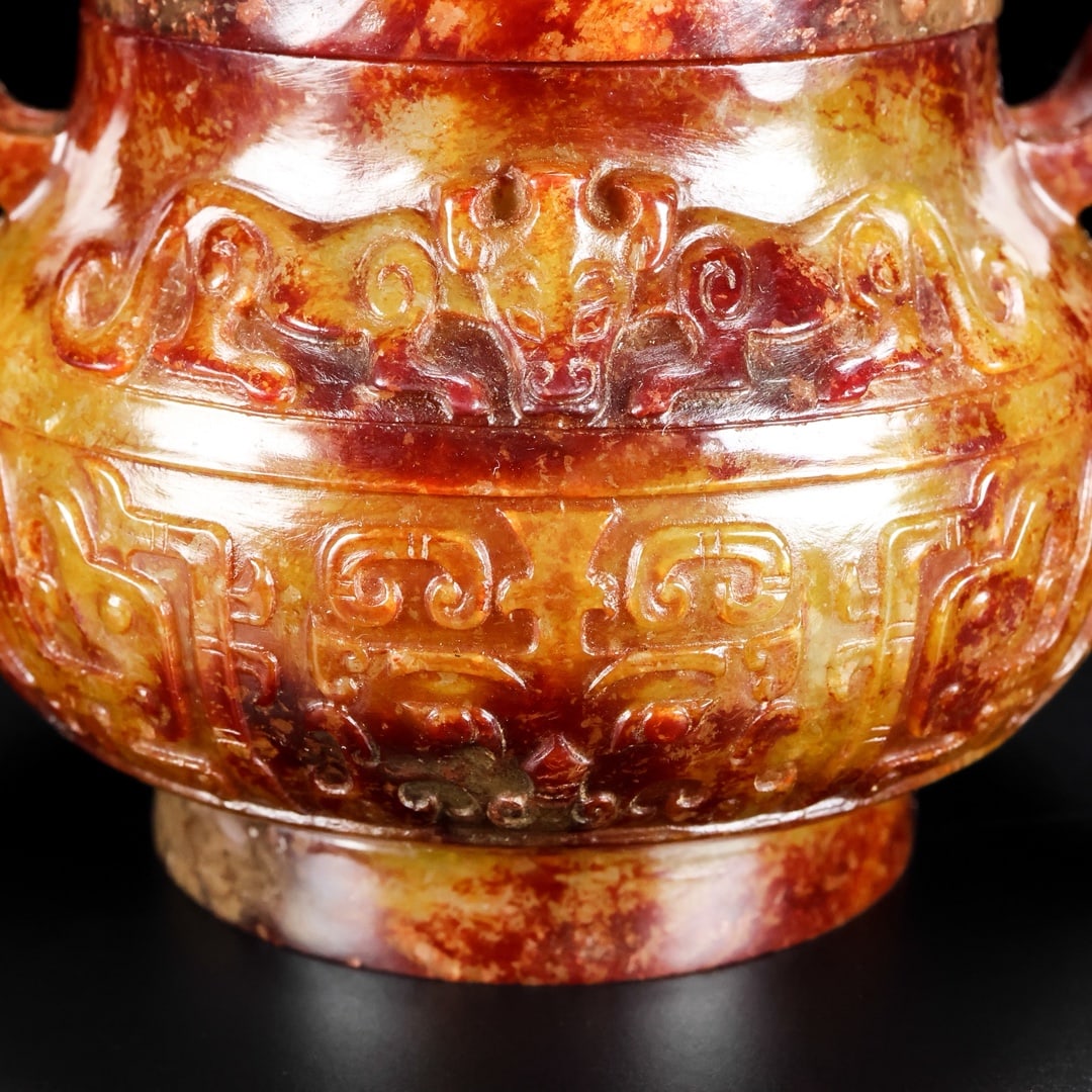 A Exquisite Hotan Jade Beast-Face Pattern Ewer - 2