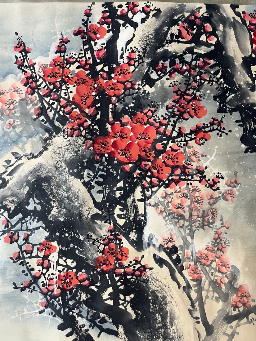 A Chinese Ink Painting of Flower on Paper - 5