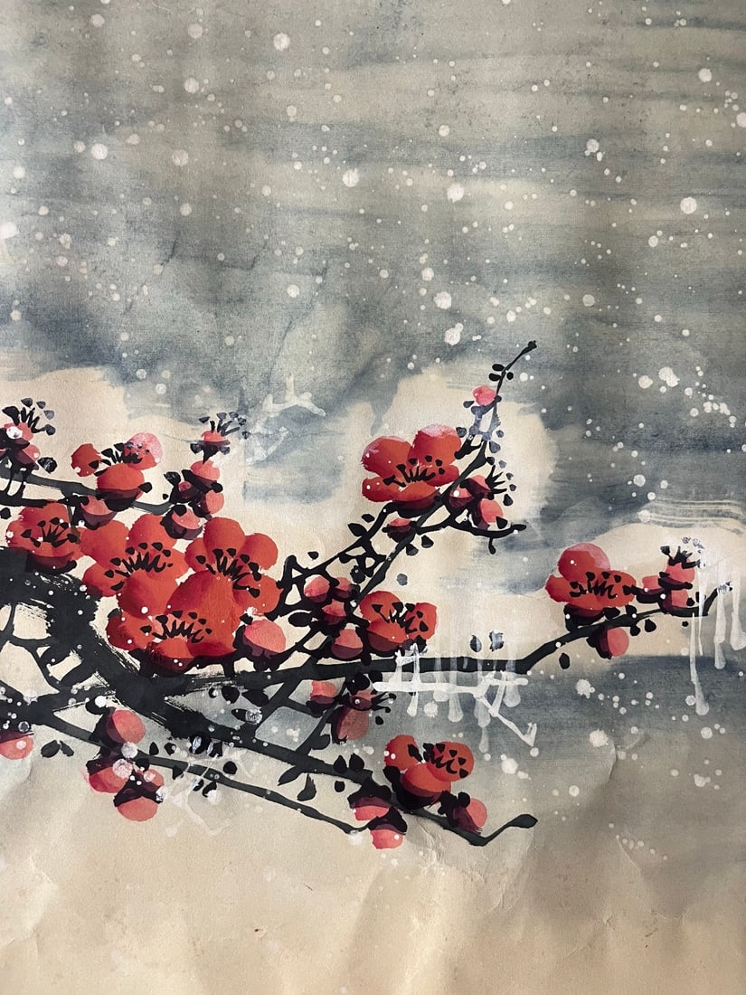 A Chinese Ink Painting of Flower on Paper - 8