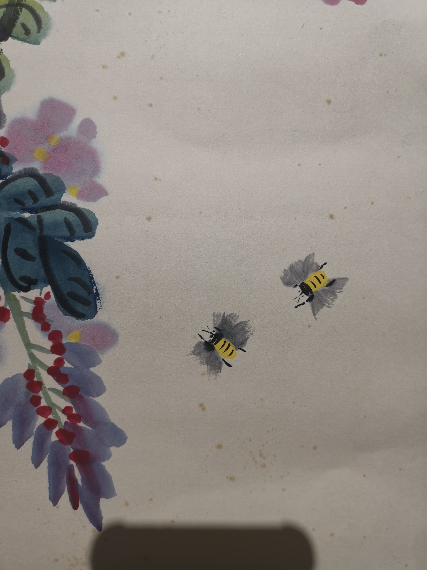 A Chinese Vertical Scroll Ink Painting of Flower and Bird on Paper - 8