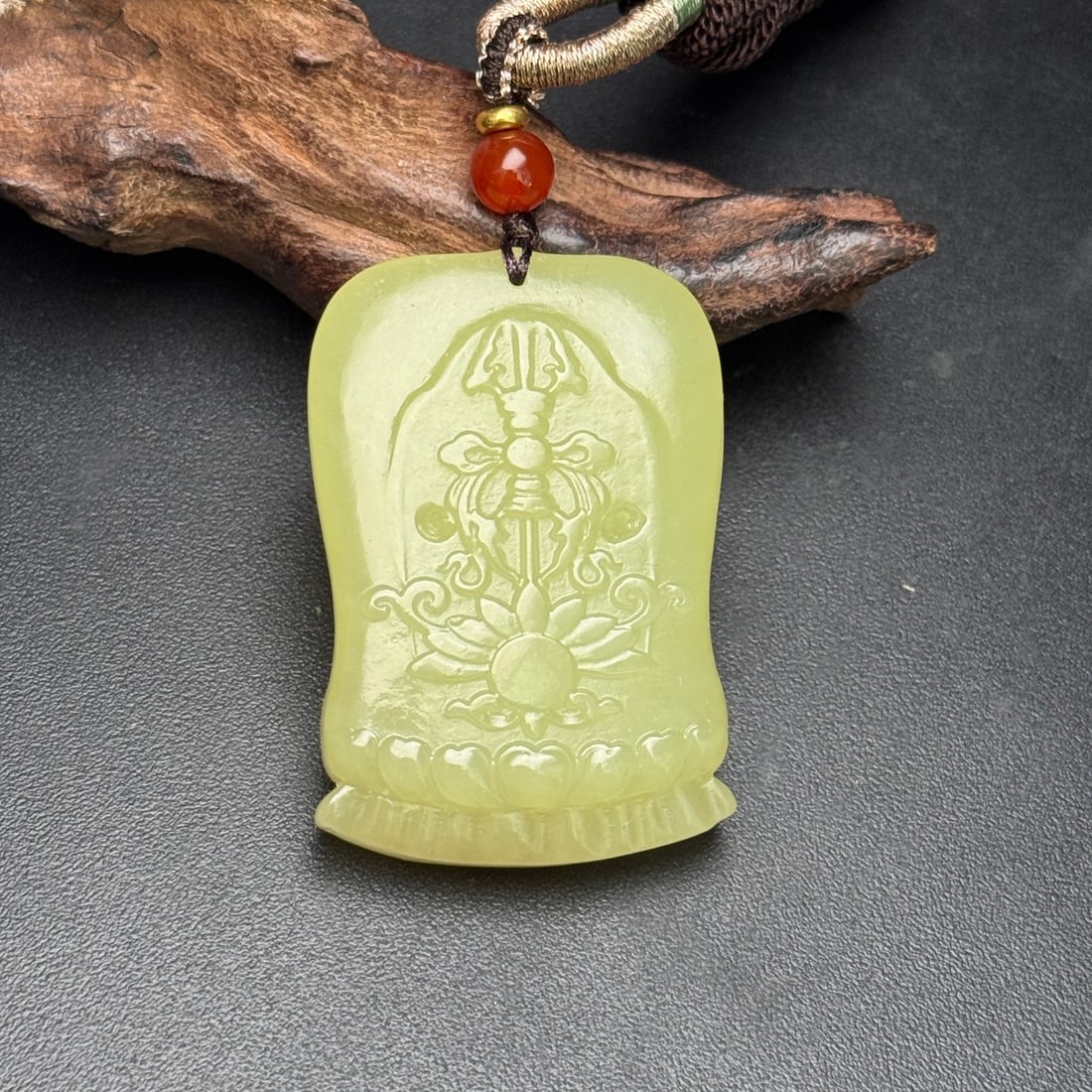 A Exquisite Hotan Yellow Jade Statue of Avalokitesvara Brand - 2