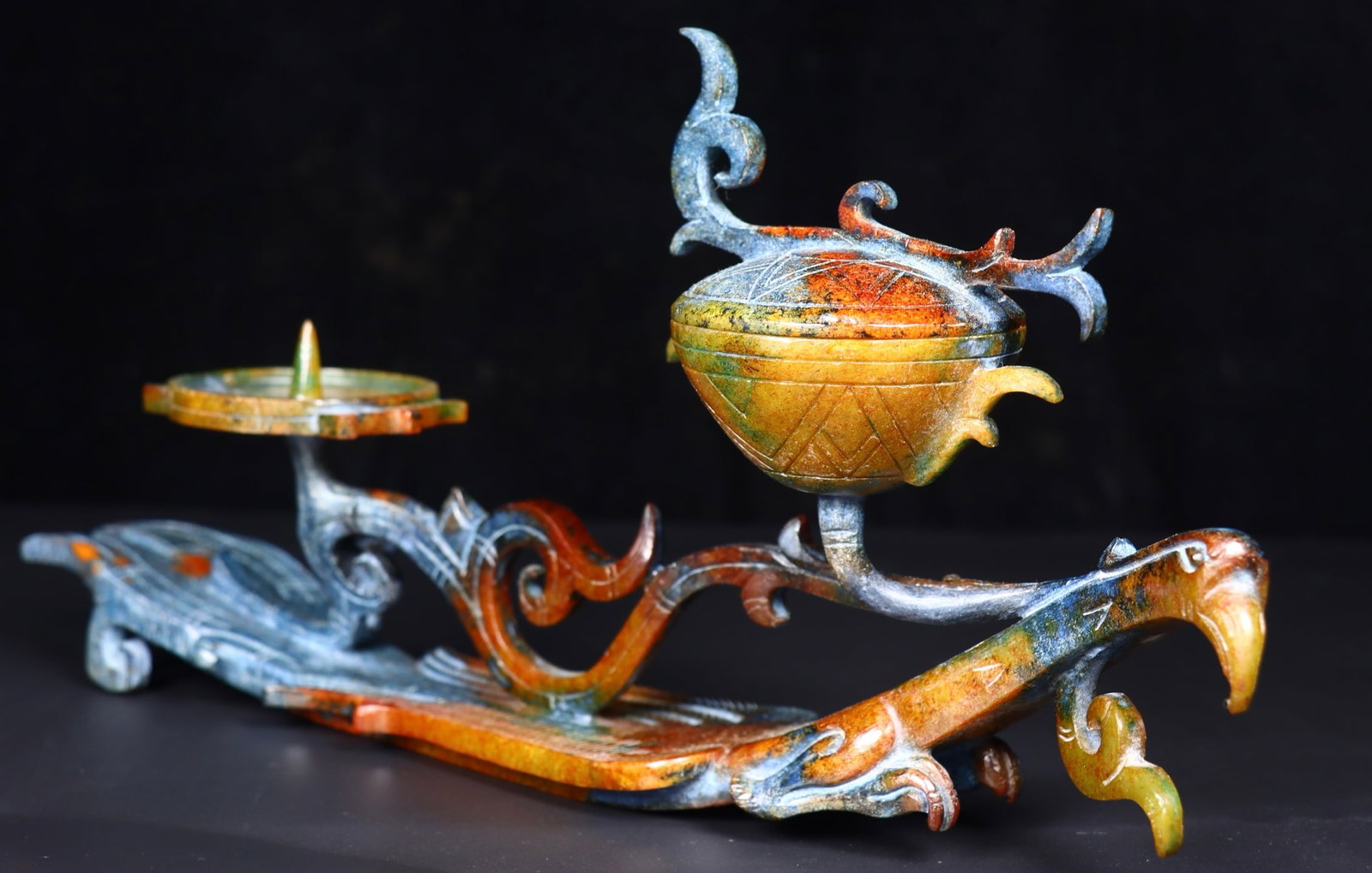 A Exquisite Hotan Jade Candlestick - 2