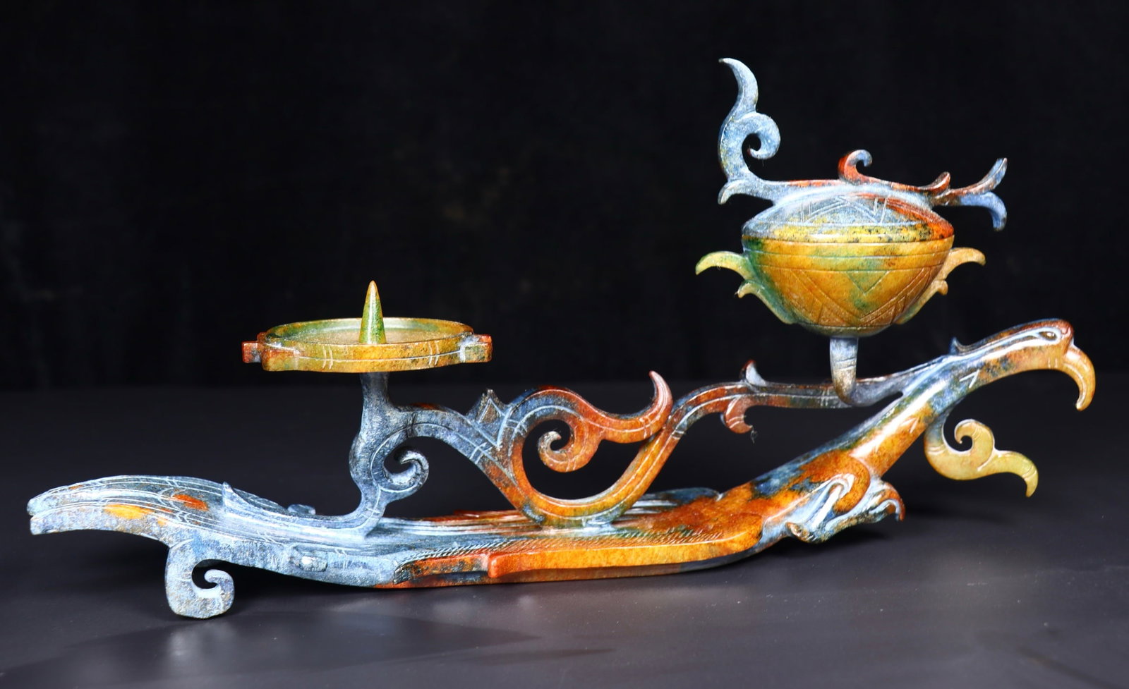 A Exquisite Hotan Jade Candlestick - 3