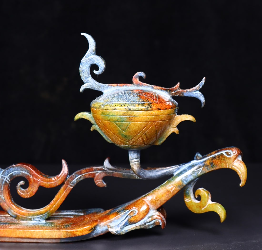 A Exquisite Hotan Jade Candlestick - 5