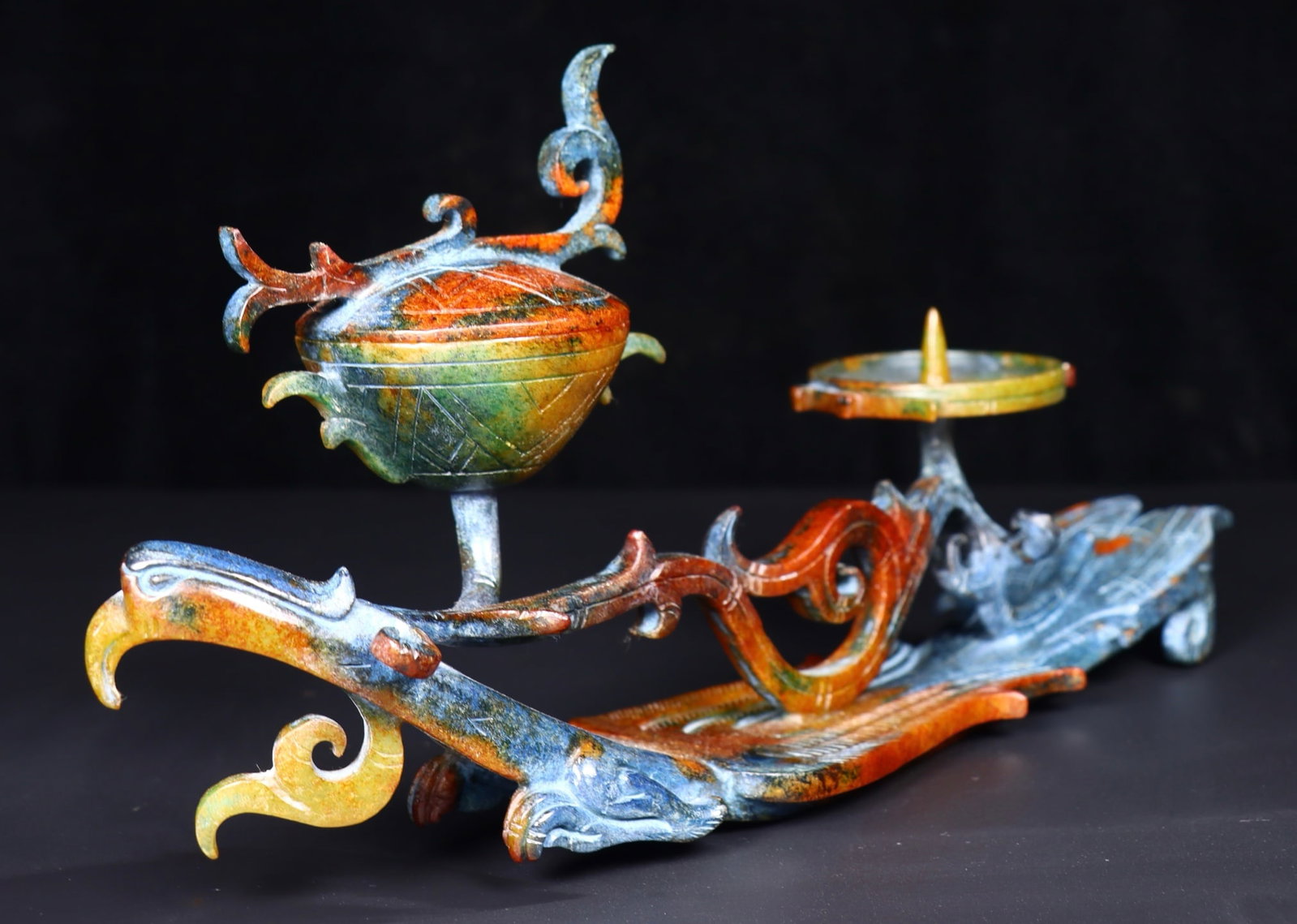 A Exquisite Hotan Jade Candlestick - 7