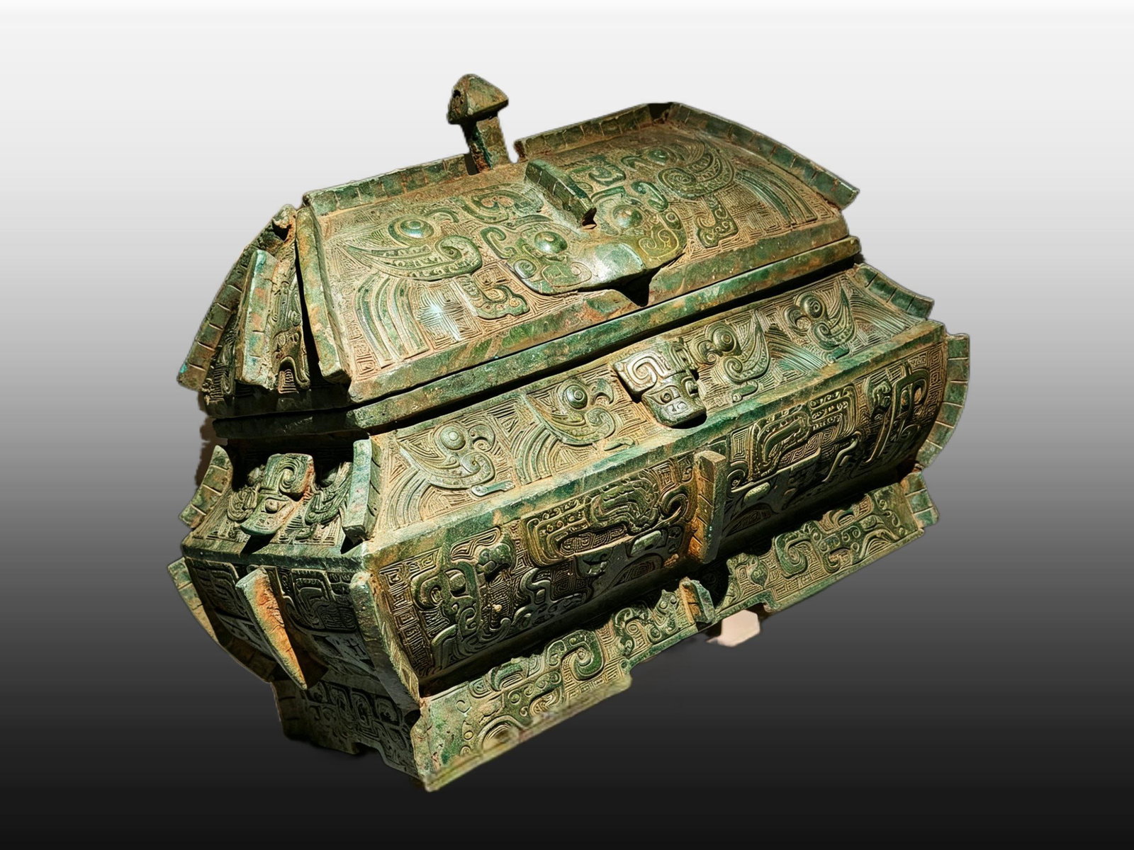 A Exquisite Bronze Phoenix Pattern Jar - 5