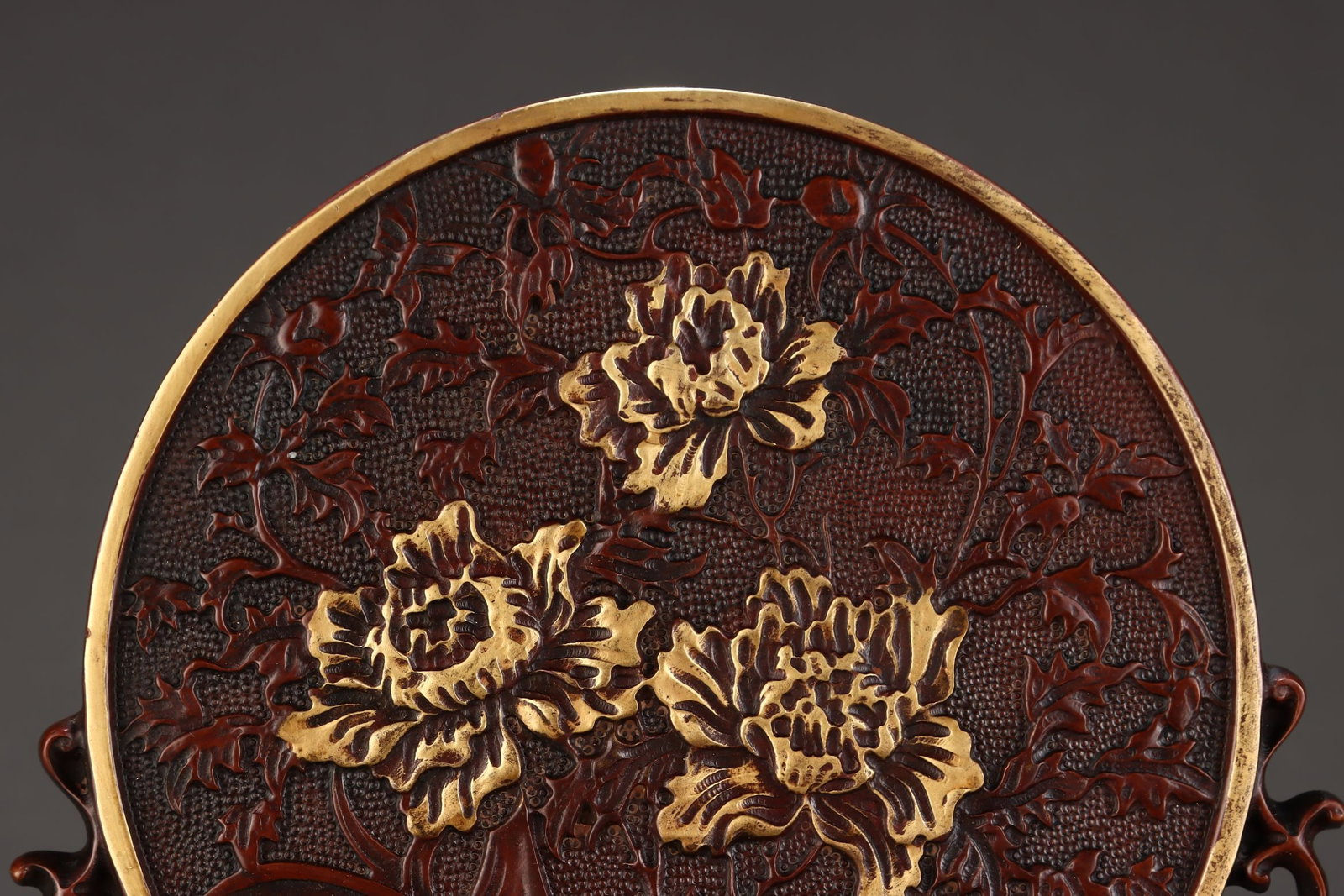A Exquisite Gilt Bronze Flower Pattern Table Screen - 5