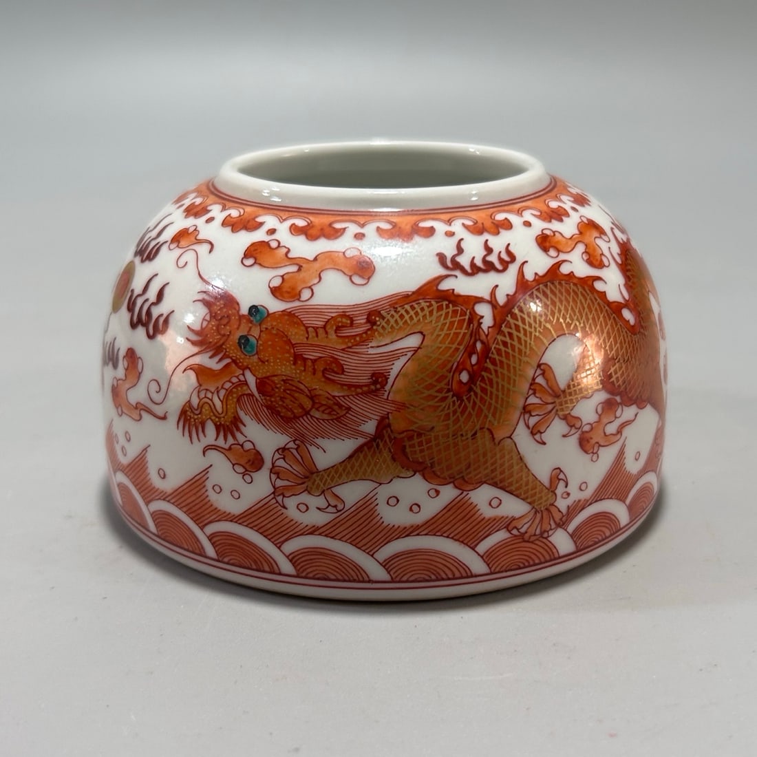 A Exquisite Iron-Red Dragon Pattern Brush Washer - 2