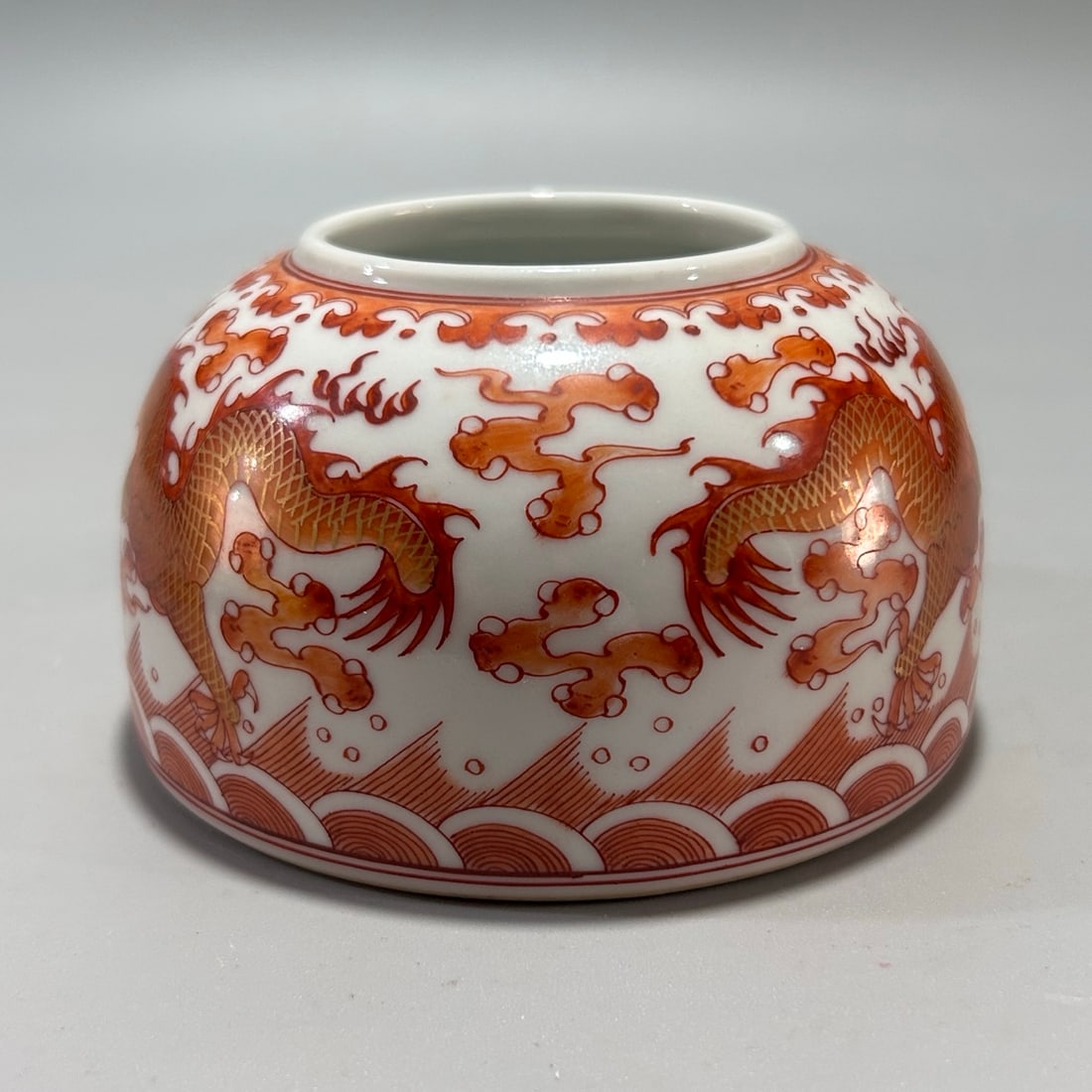 A Exquisite Iron-Red Dragon Pattern Brush Washer - 3