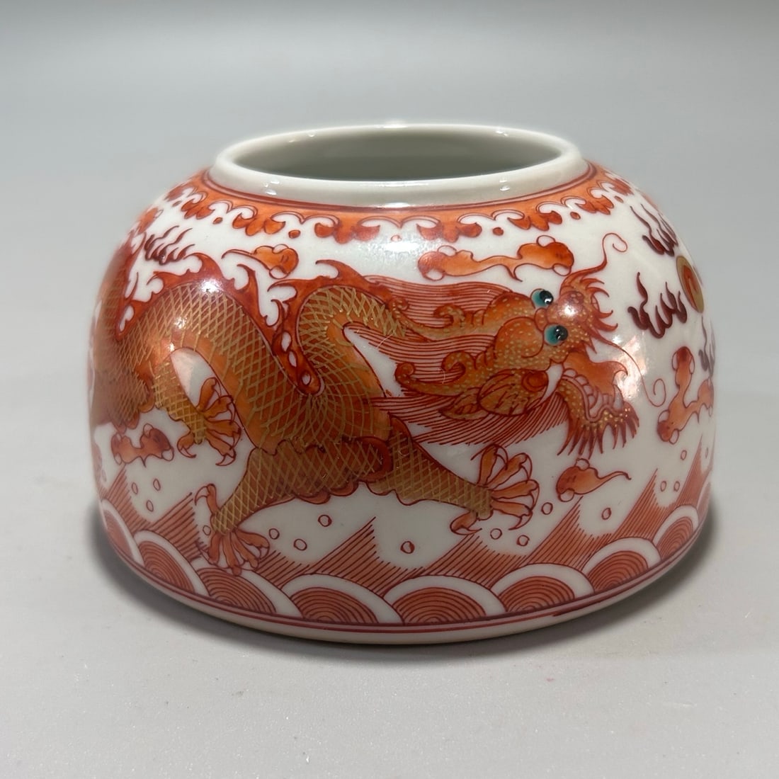 A Exquisite Iron-Red Dragon Pattern Brush Washer - 4